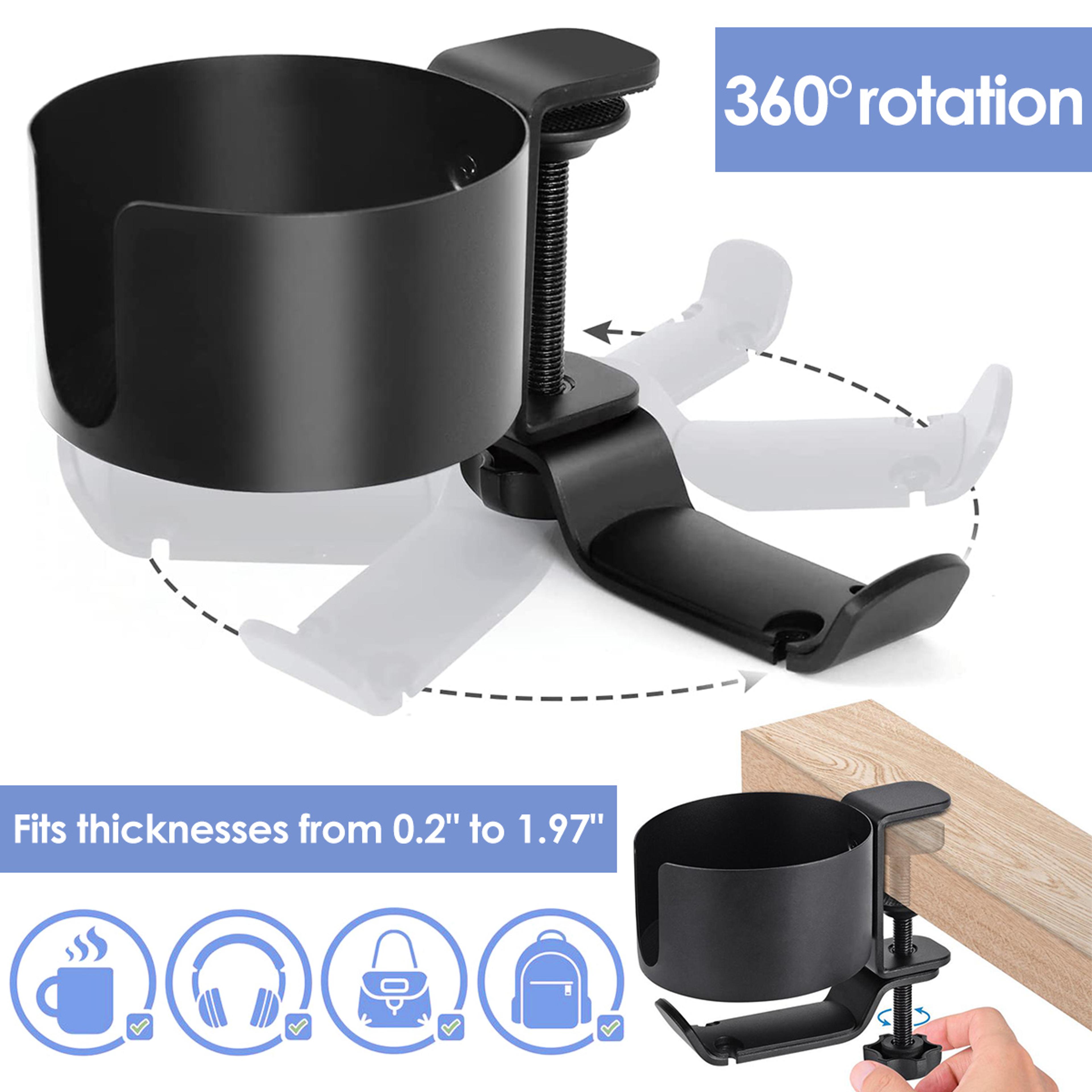 Desk Cup Holder With 360 Rotating Headphone Hanger 2