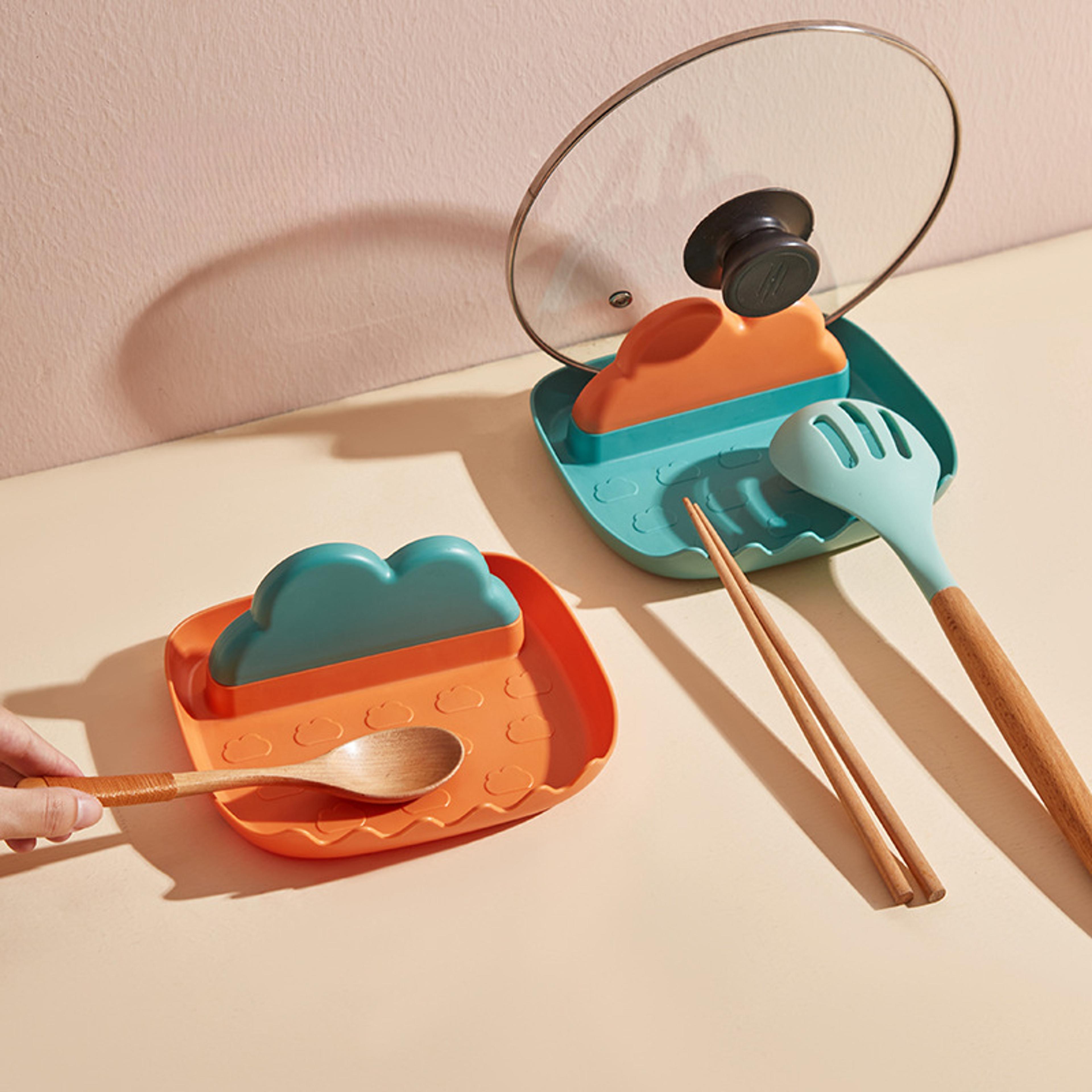 Foldable Pot Lid Holder And Kitchen Utensil Organizer For Spoon Spatula And Cutting Board 4