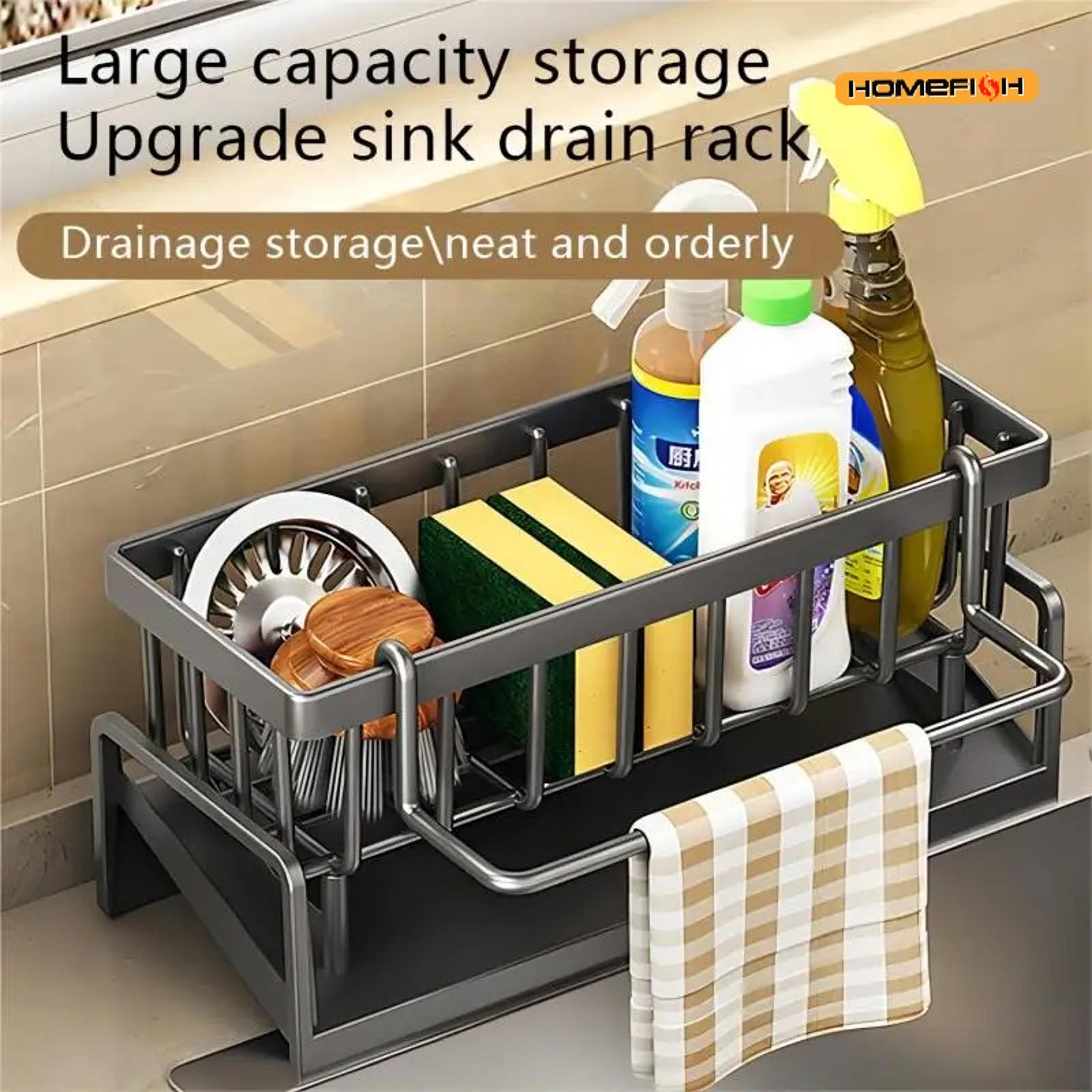 Self Draining Kitchen Sink Caddy Sponge And Dish Soap Organizer 2