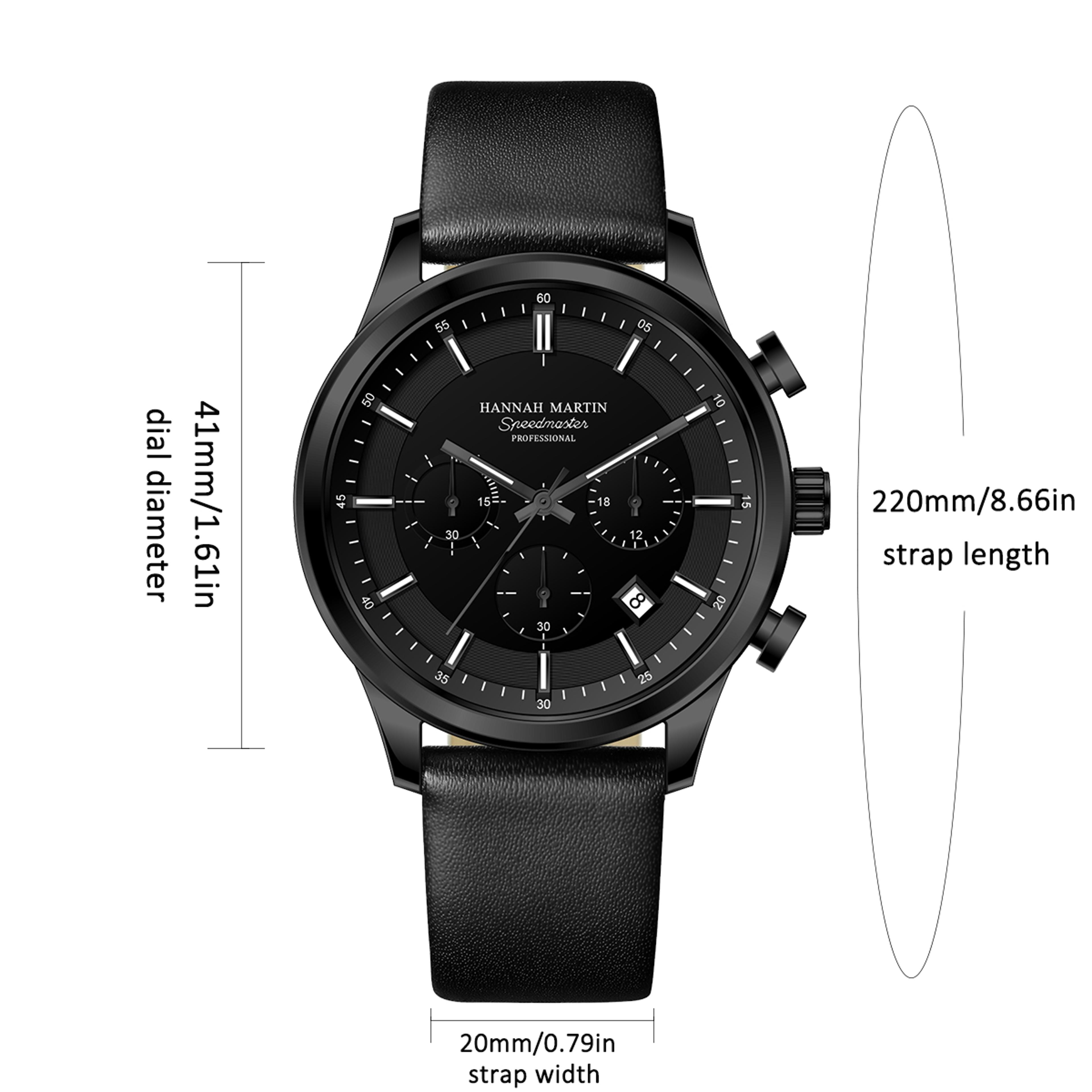Mens Black Multifunction Quartz Watch With Timing Dial For Casual And Business Wear 2