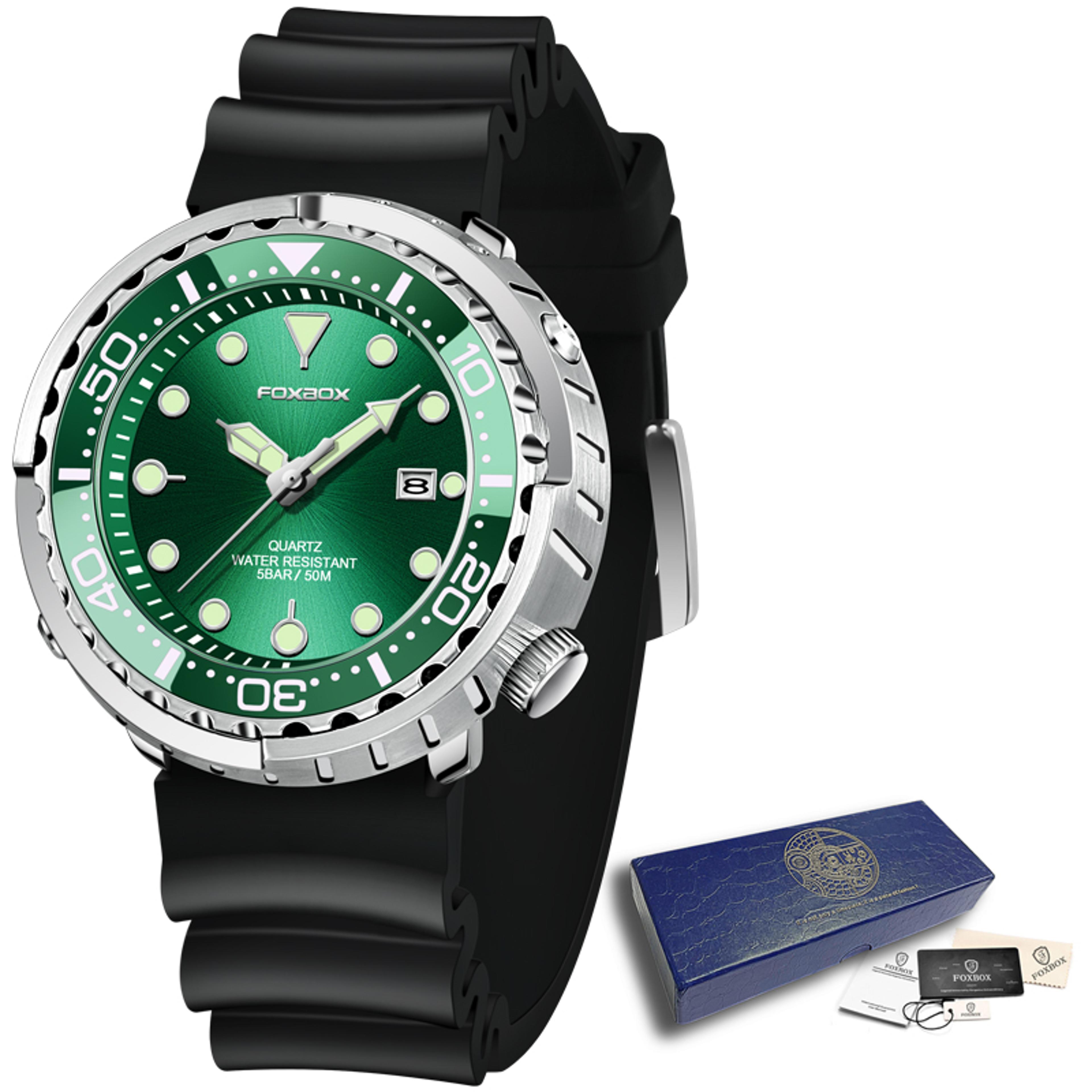 Mens Waterproof Diver Watch With Luminous Dial Date Display And Quartz Movement 7