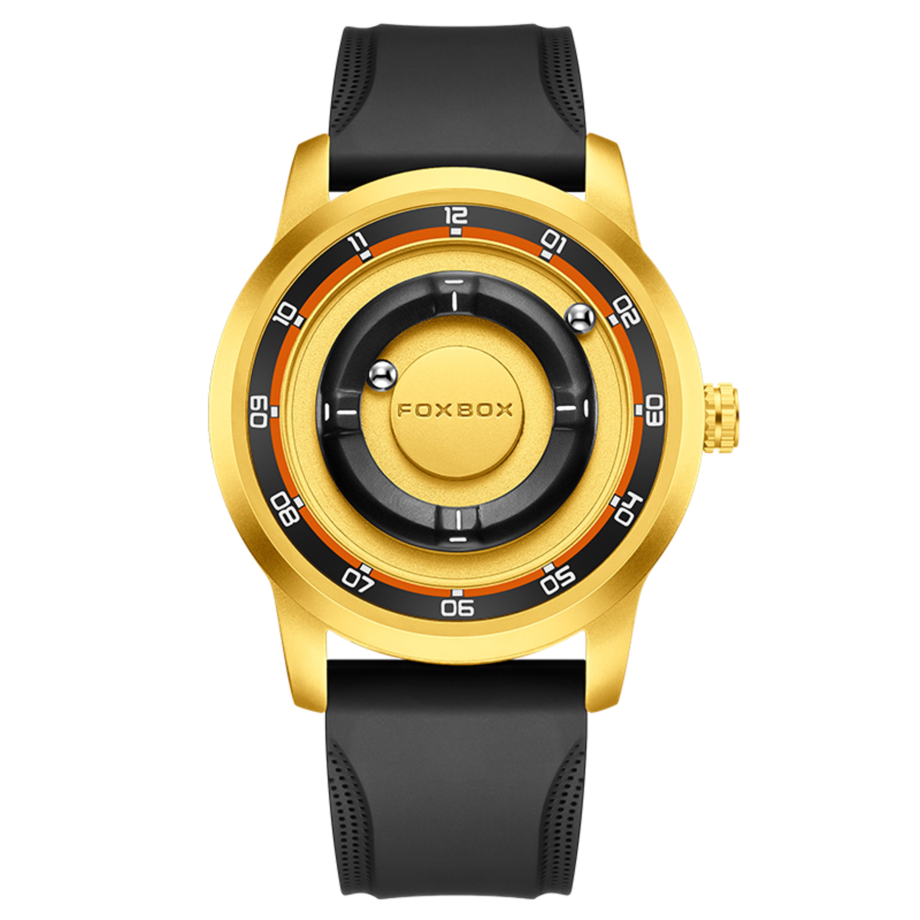 Magnetic Scrolling Pointer Mens Quartz Watch With Green Silicone Strap 7