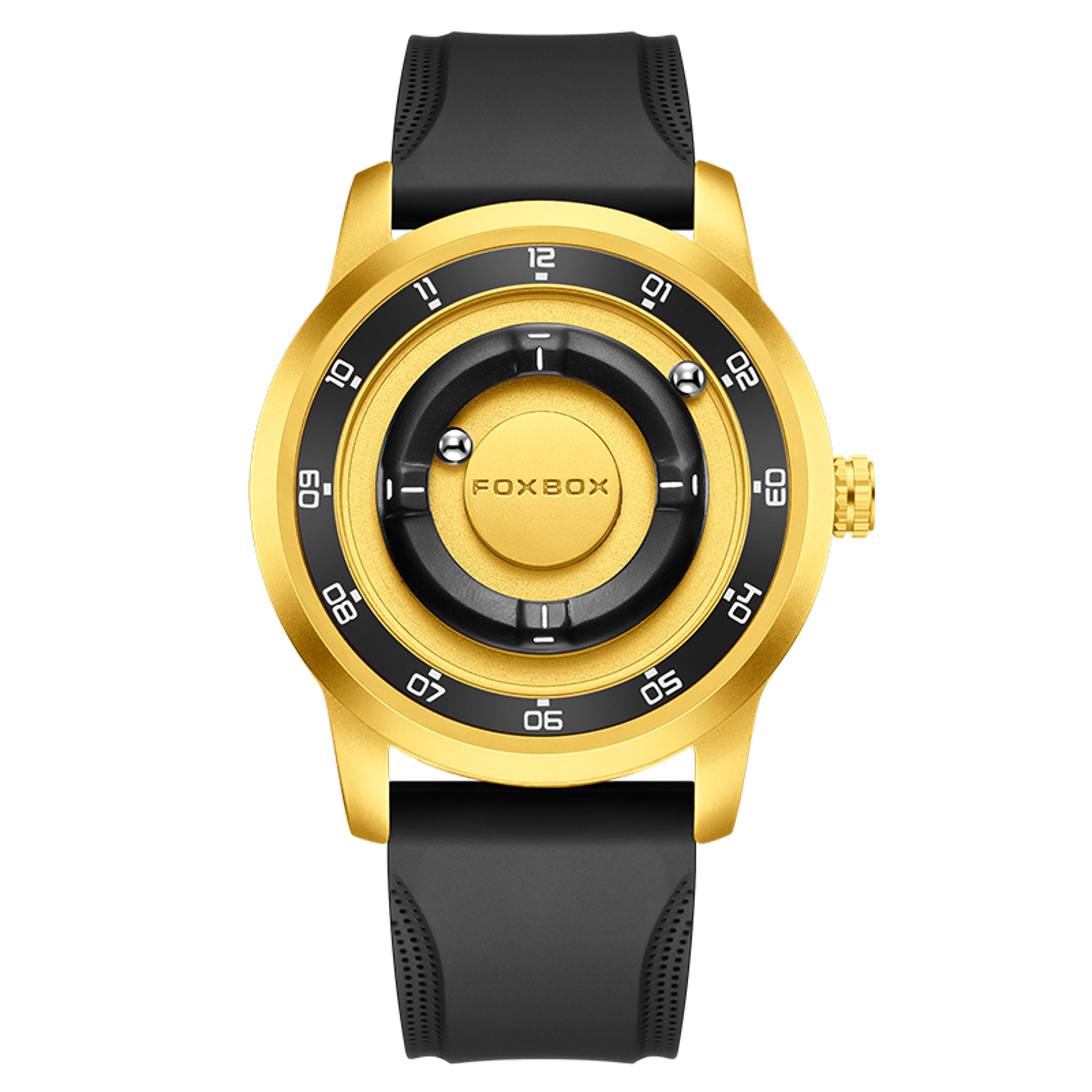 Magnetic Scrolling Pointer Mens Quartz Watch With Green Silicone Strap 11