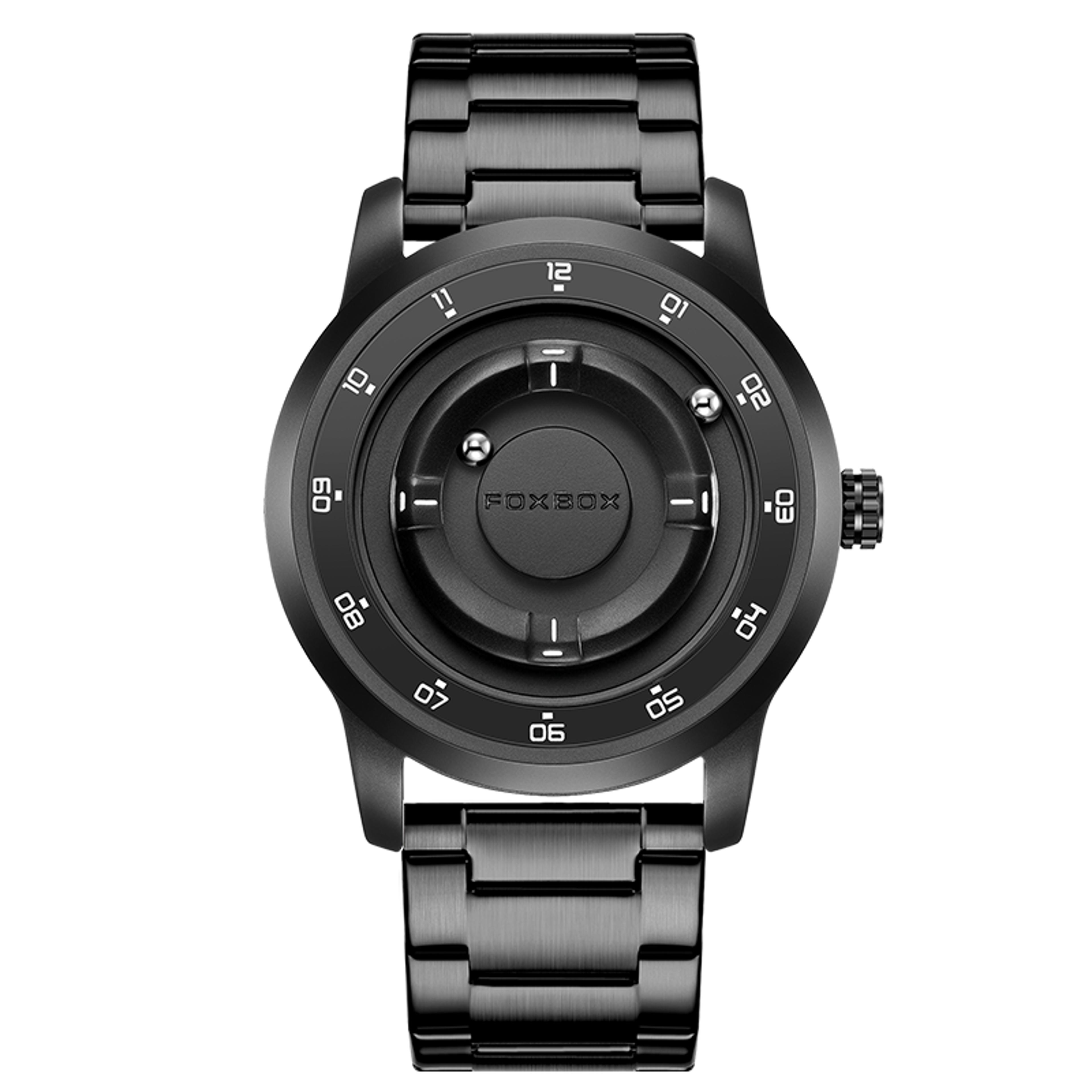 Magnetic Scrolling Pointer Mens Quartz Watch With Green Silicone Strap 0
