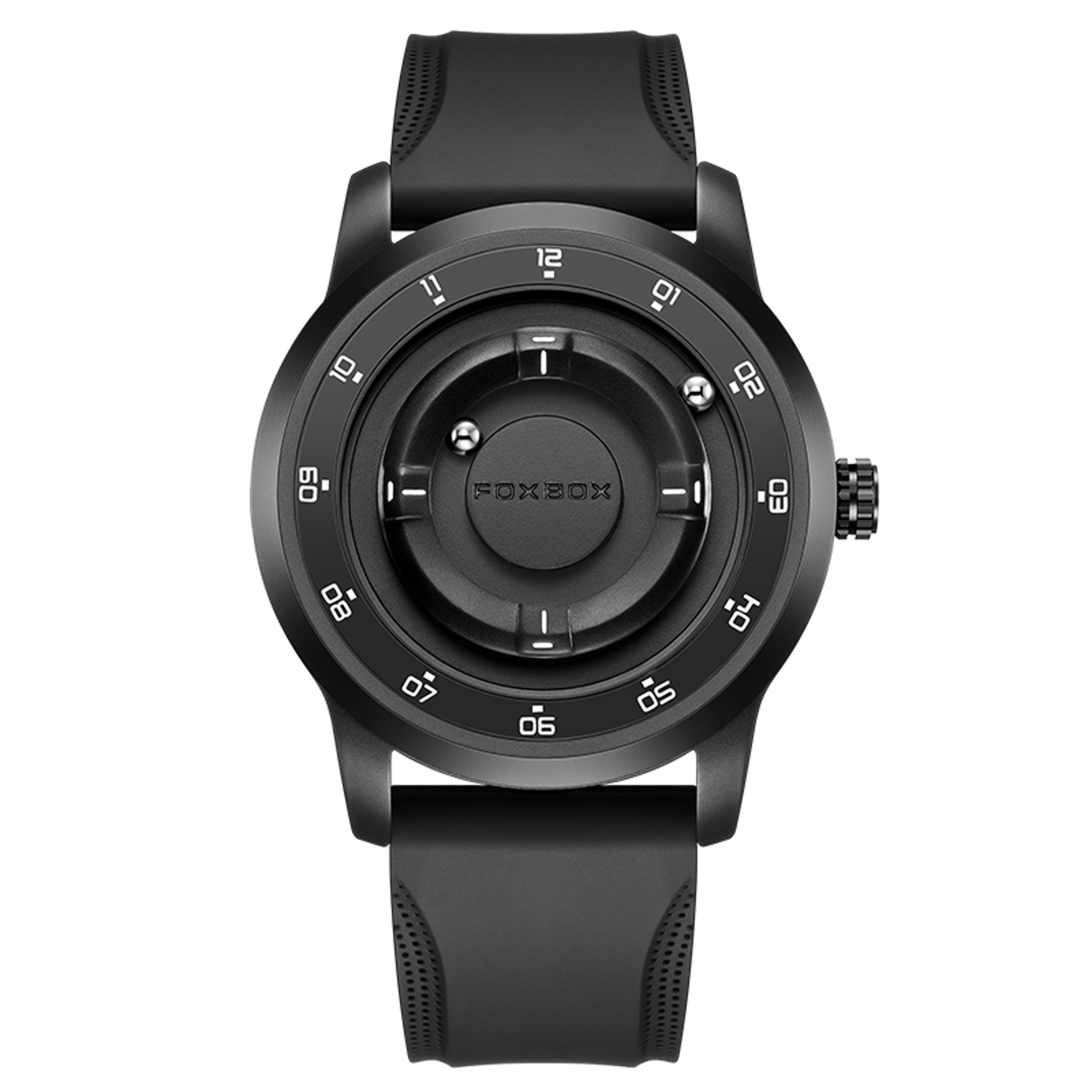 Magnetic Scrolling Pointer Mens Quartz Watch With Green Silicone Strap 13
