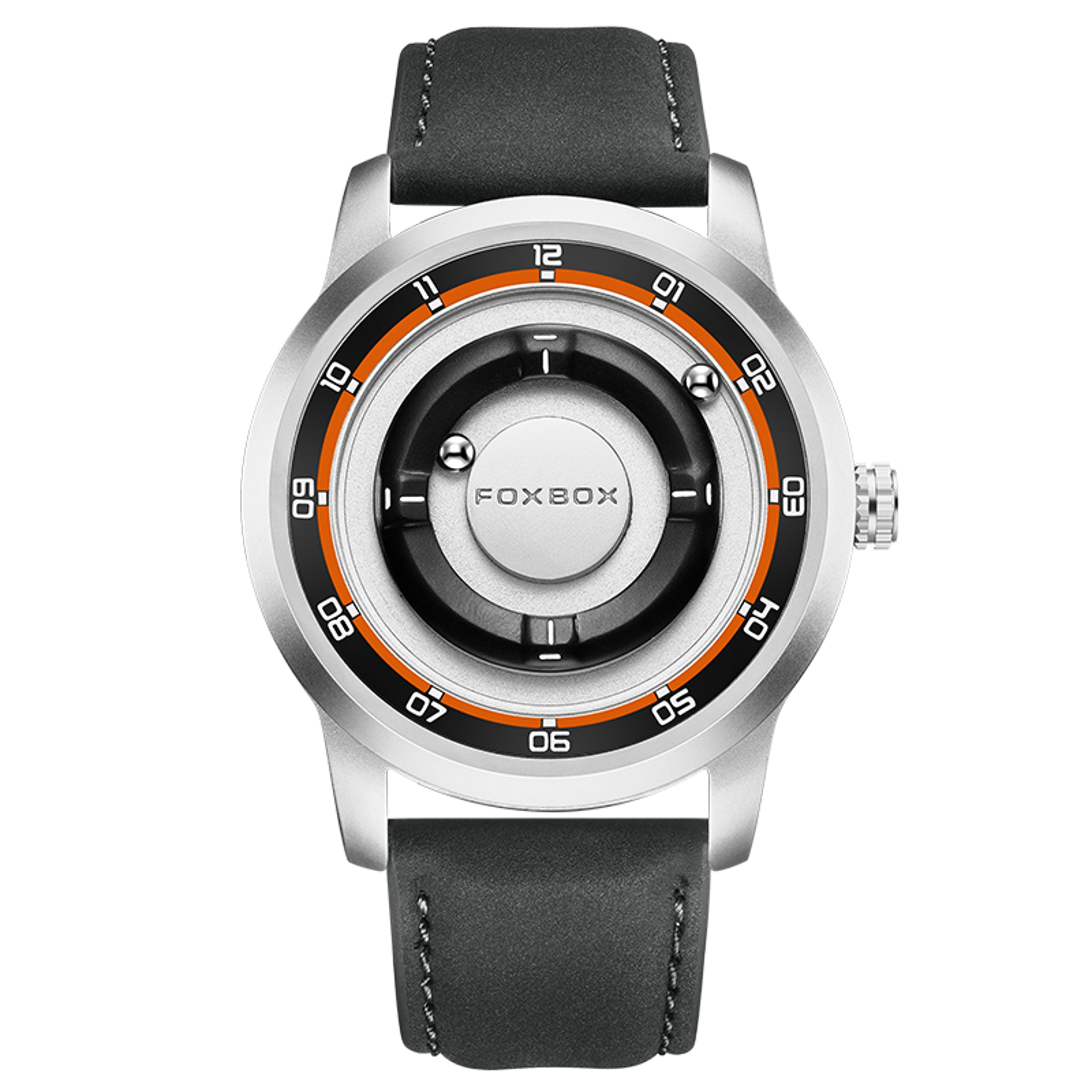 Magnetic Scrolling Pointer Mens Quartz Watch With Green Silicone Strap 19