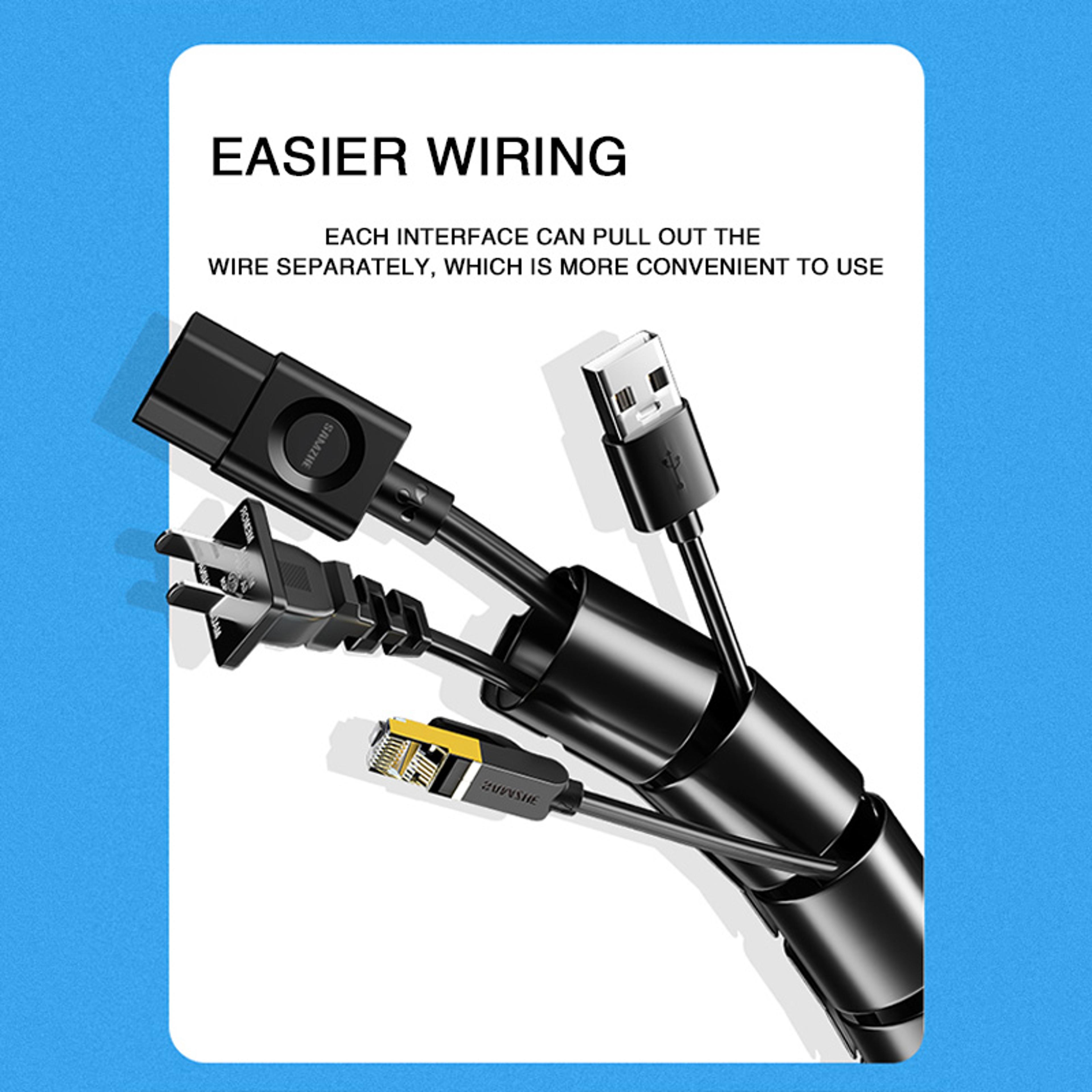 2M Flexible Spiral Cable Organizer Cord Protector For Clean Wire Management 4