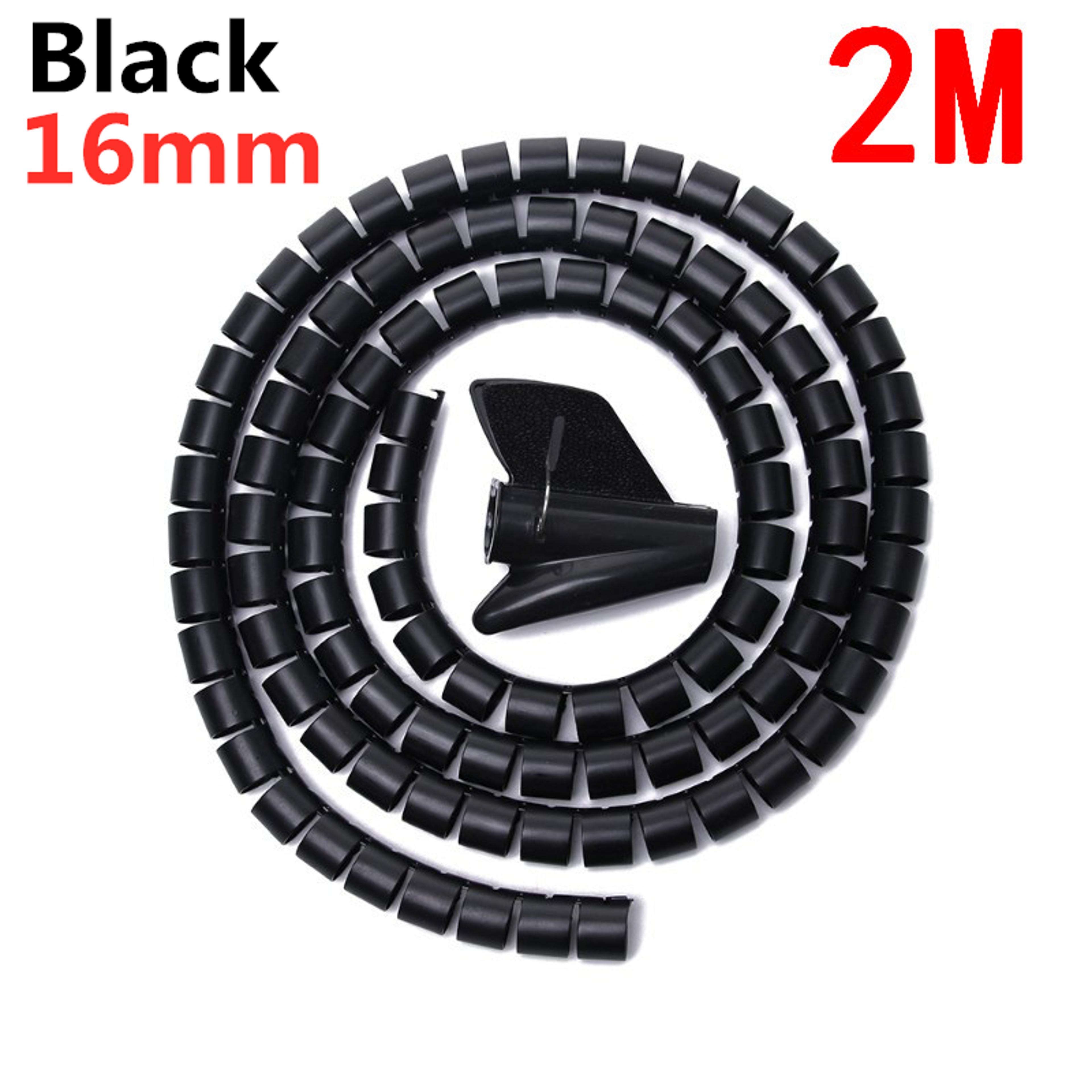 2M Flexible Spiral Cable Organizer Cord Protector For Clean Wire Management 9