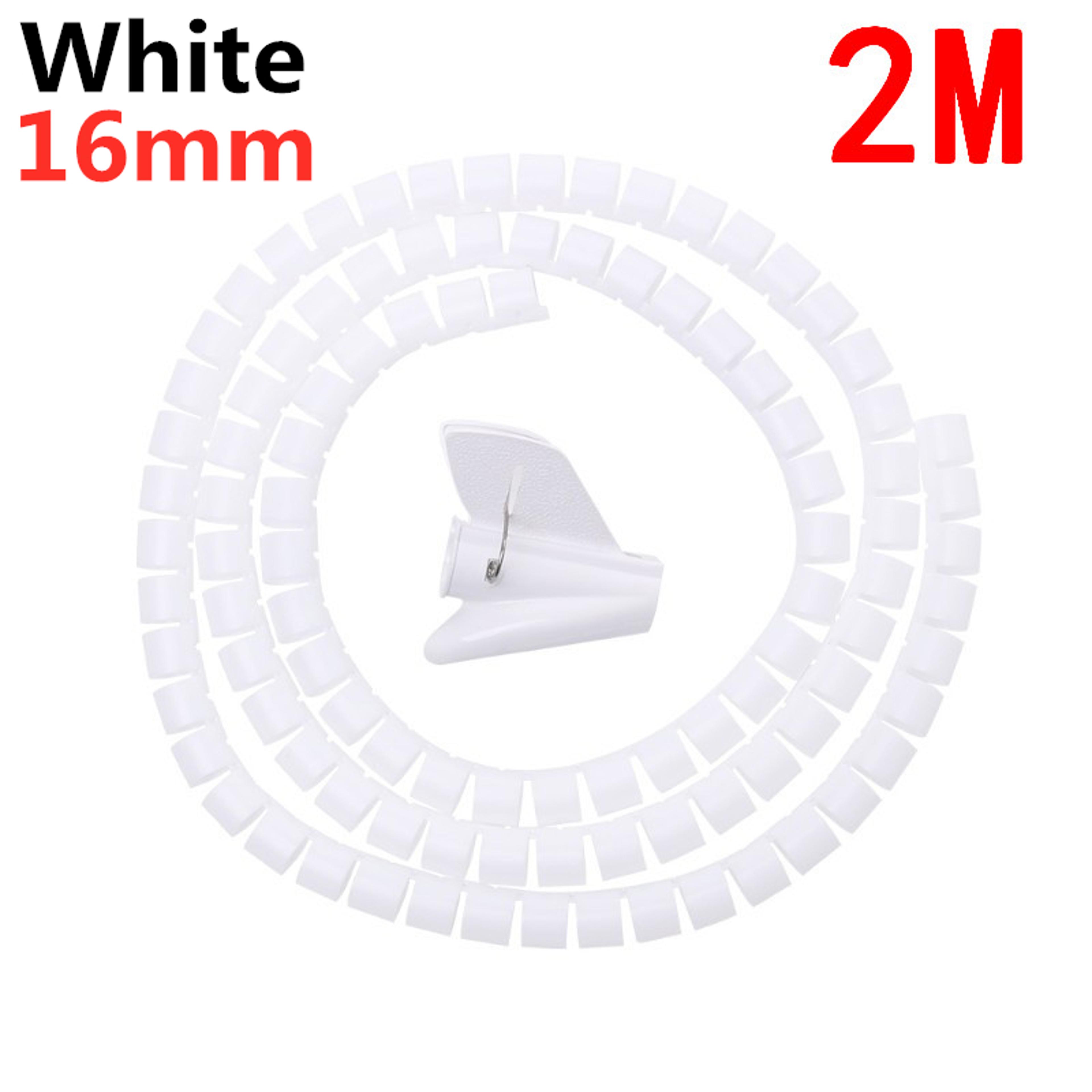 2M Flexible Spiral Cable Organizer Cord Protector For Clean Wire Management 7