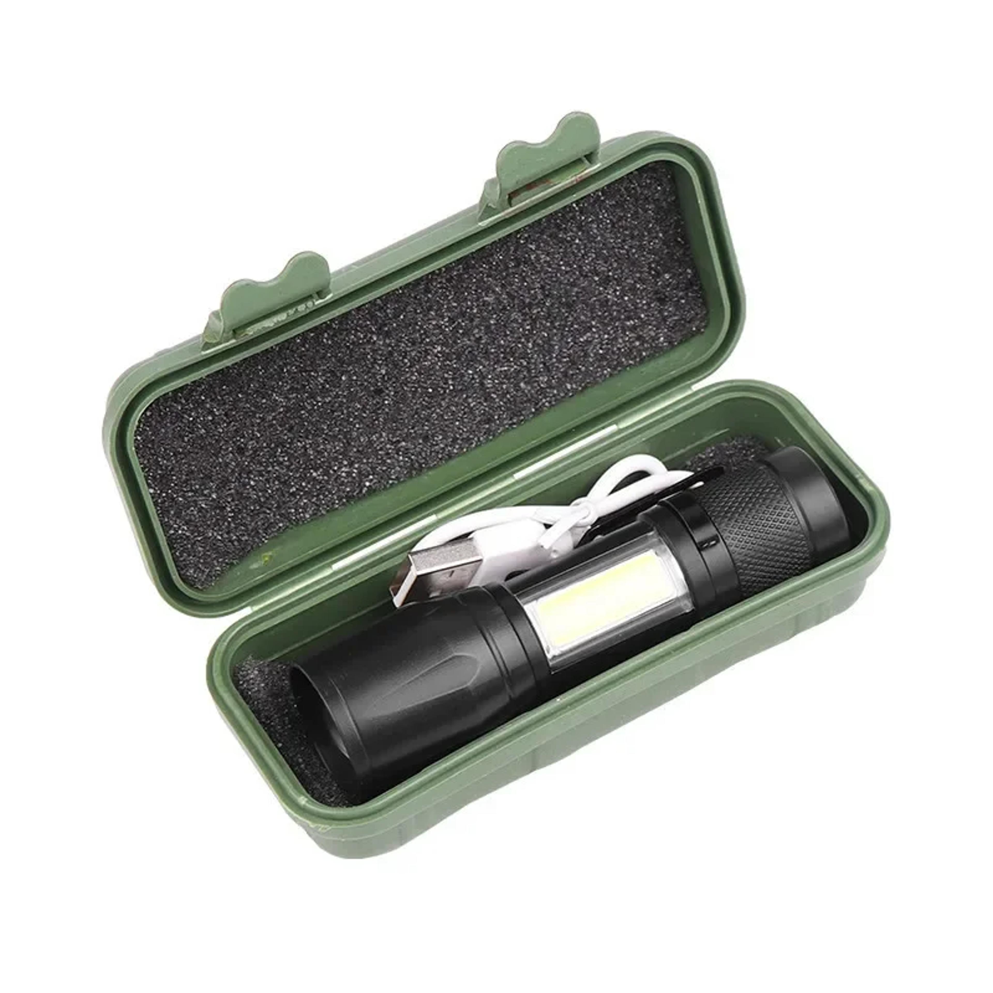 Mini Rechargeable LED Flashlight With COB XPE Light Zoomable Focus And Pen Clip 5