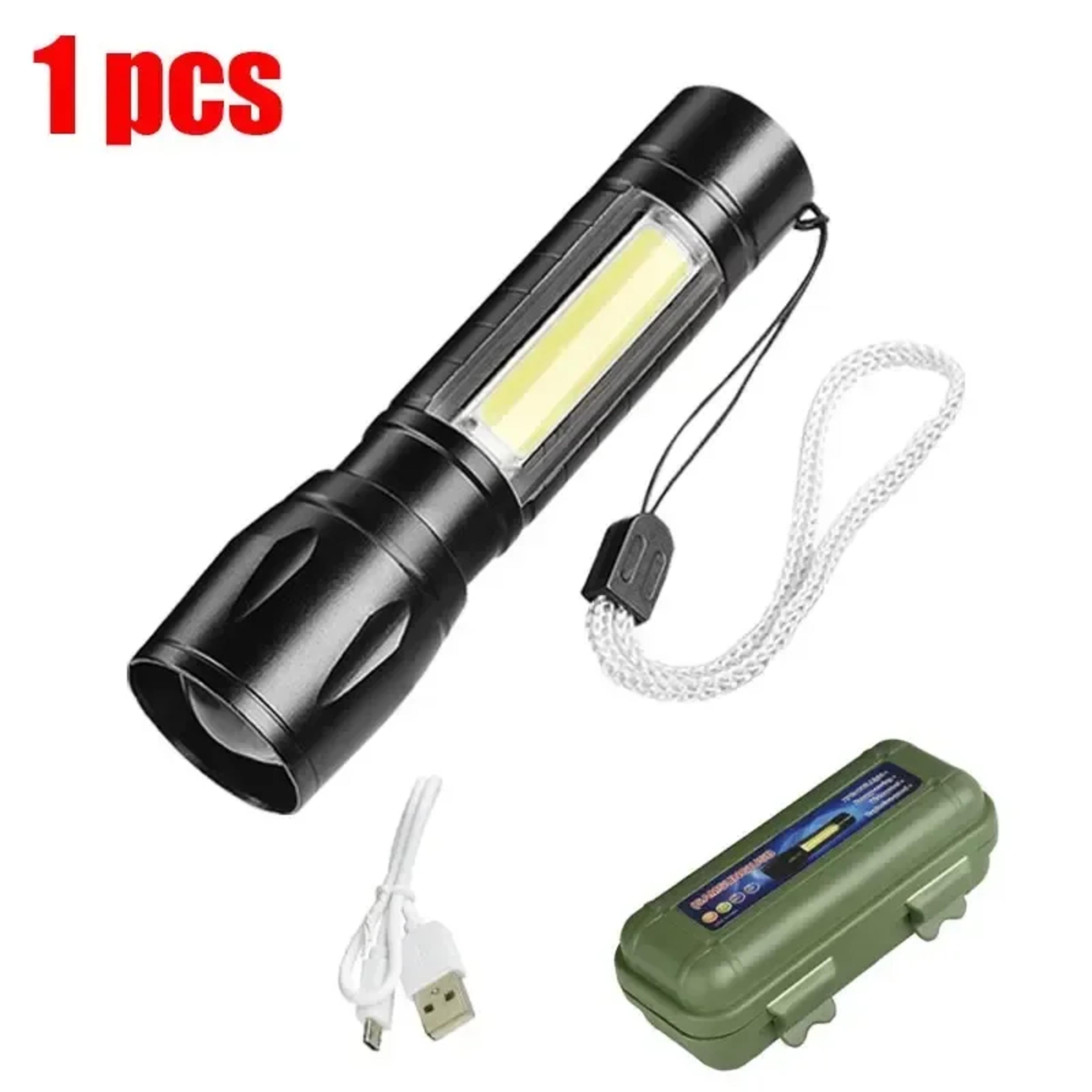 Mini Rechargeable LED Flashlight With COB XPE Light Zoomable Focus And Pen Clip 15