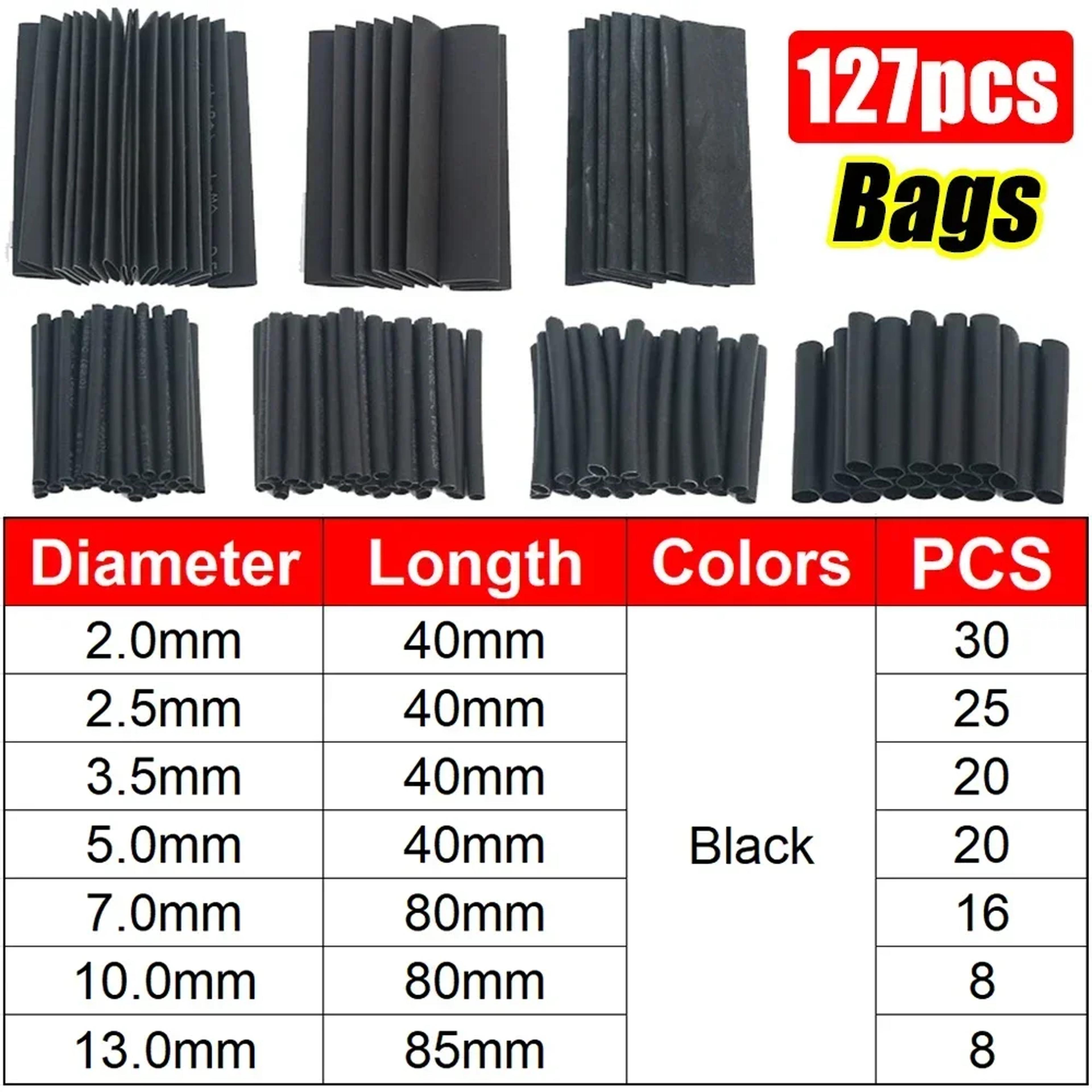 Heat Shrink Tubing Kit 21 Flame Retardant Wire Insulation And Cable Protection Sleeves 12
