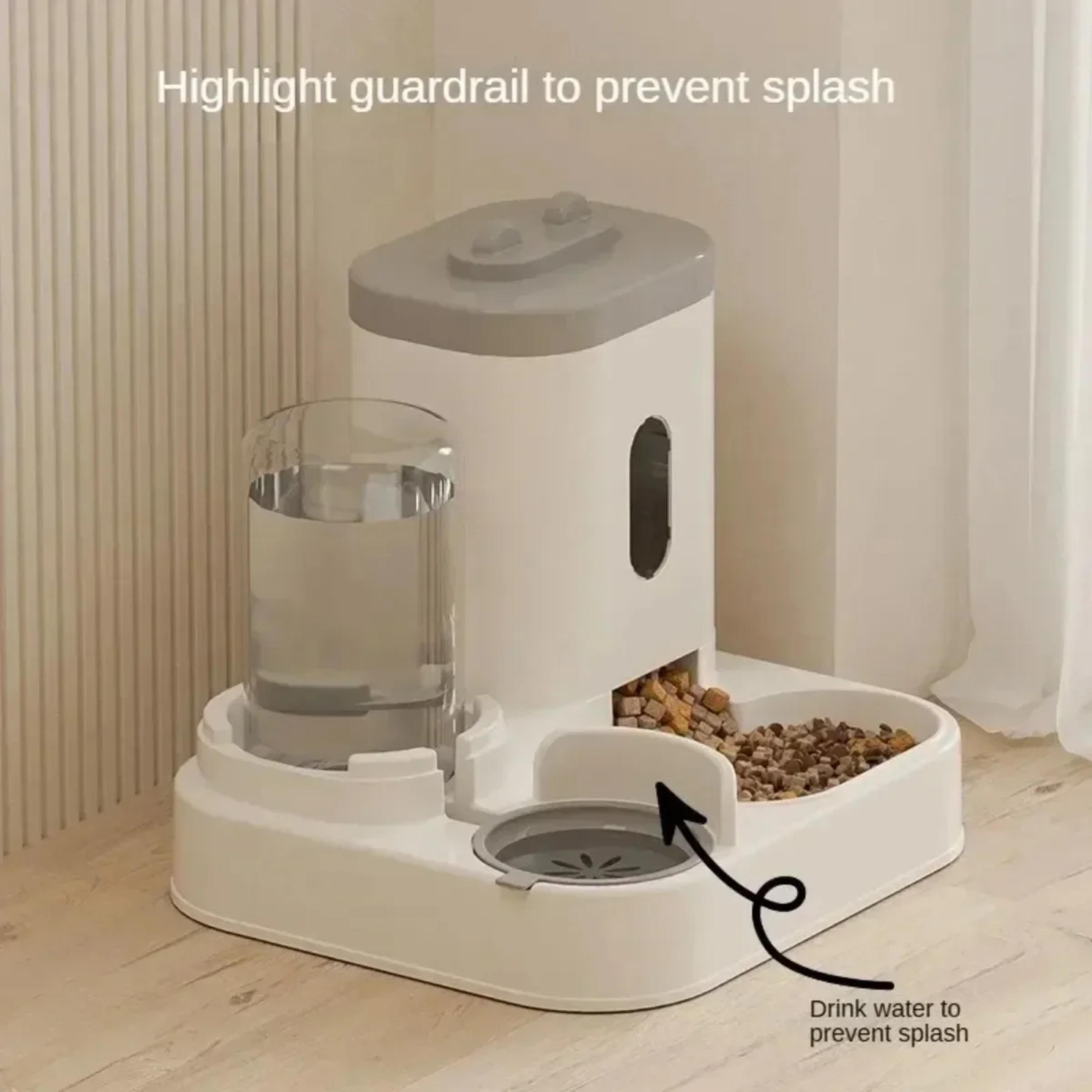 Gravity Automatic Pet Feeder And Water Dispenser With Large Capacity Storage 1