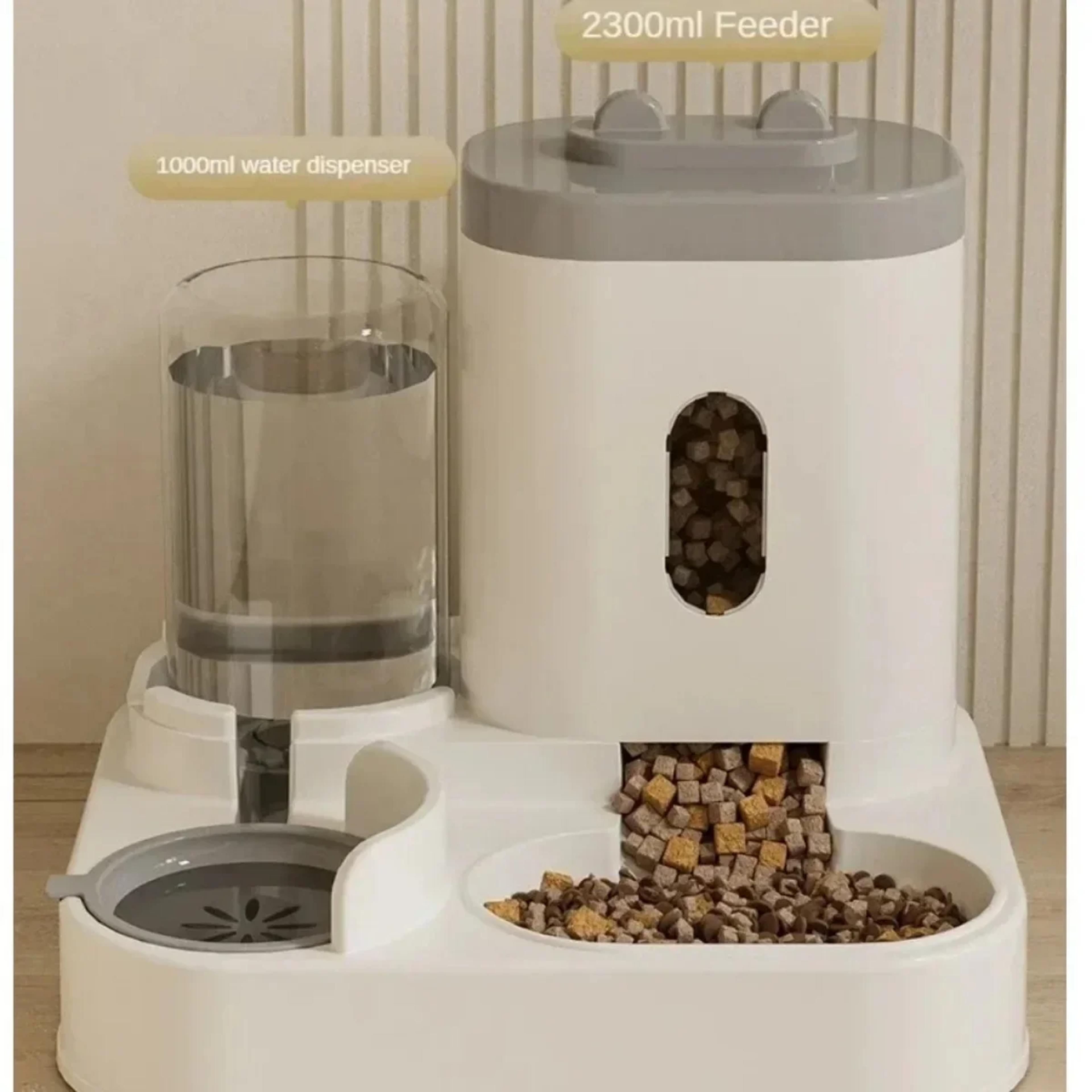 Gravity Automatic Pet Feeder And Water Dispenser With Large Capacity Storage 4