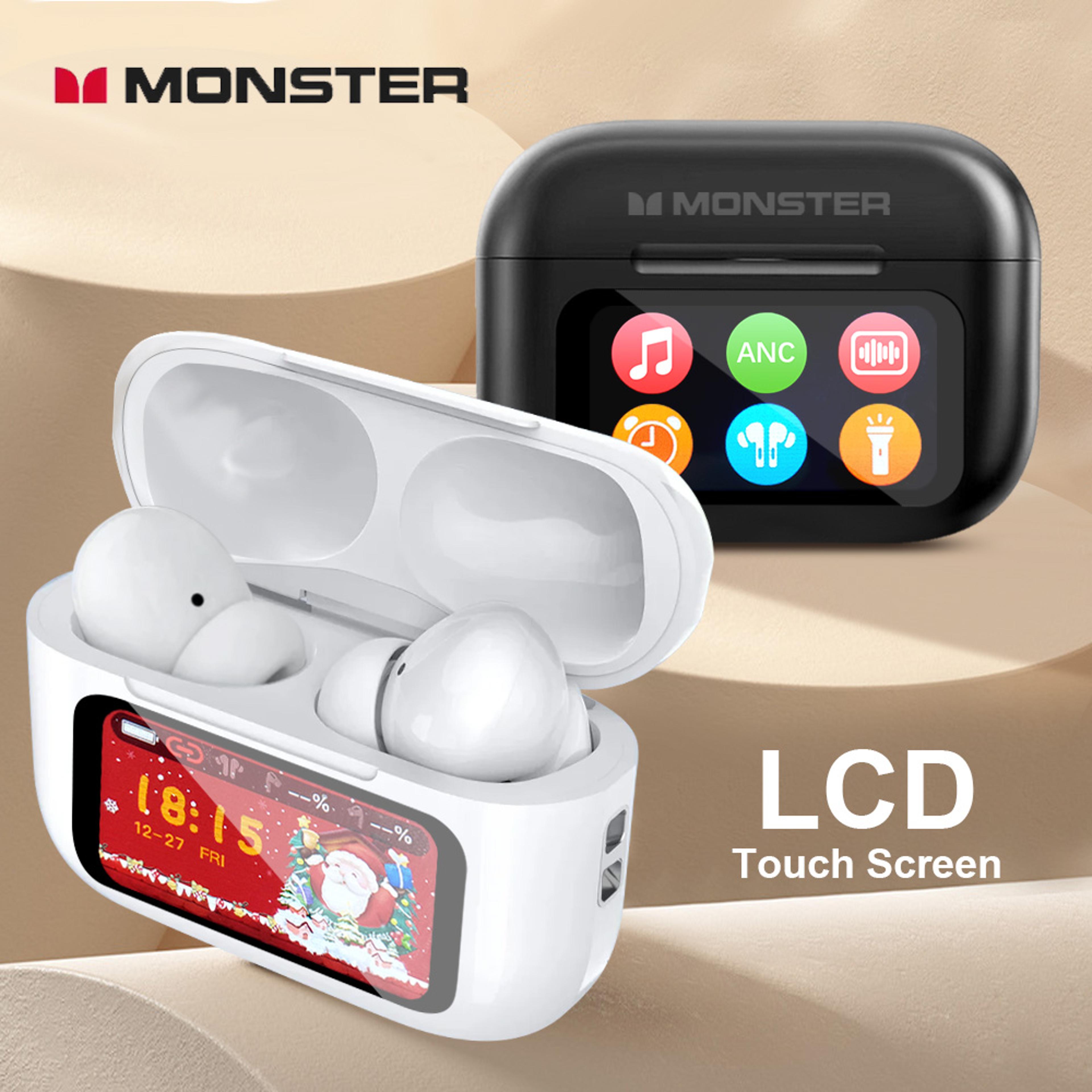 Monster Touch Screen Wireless Bluetooth Earbuds With HD Stereo Sound And Smart Charging Case 1