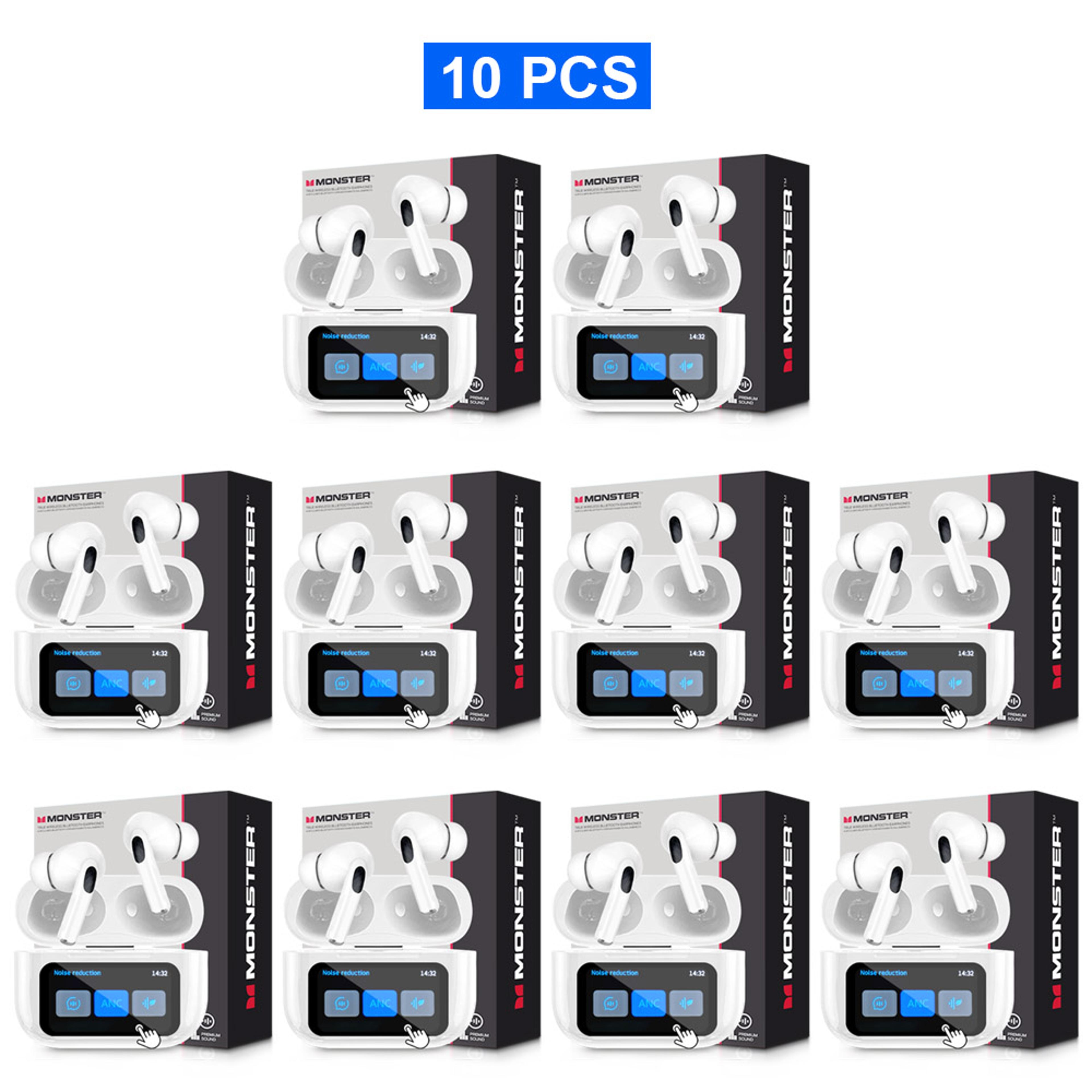 Monster Touch Screen Wireless Bluetooth Earbuds With HD Stereo Sound And Smart Charging Case 18