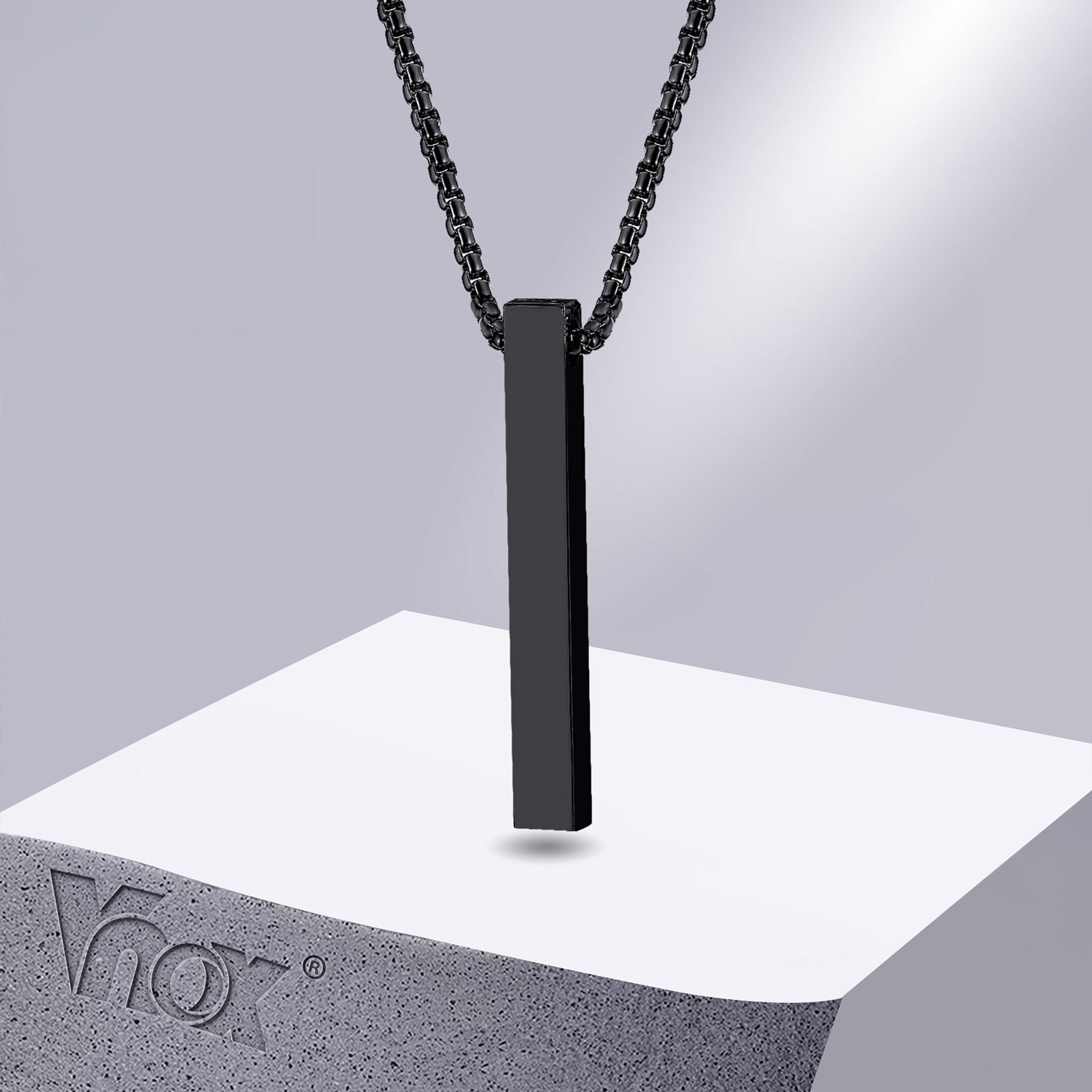 Vnox Minimalist Stainless Steel Bar Pendant Necklace For Men And Women 1