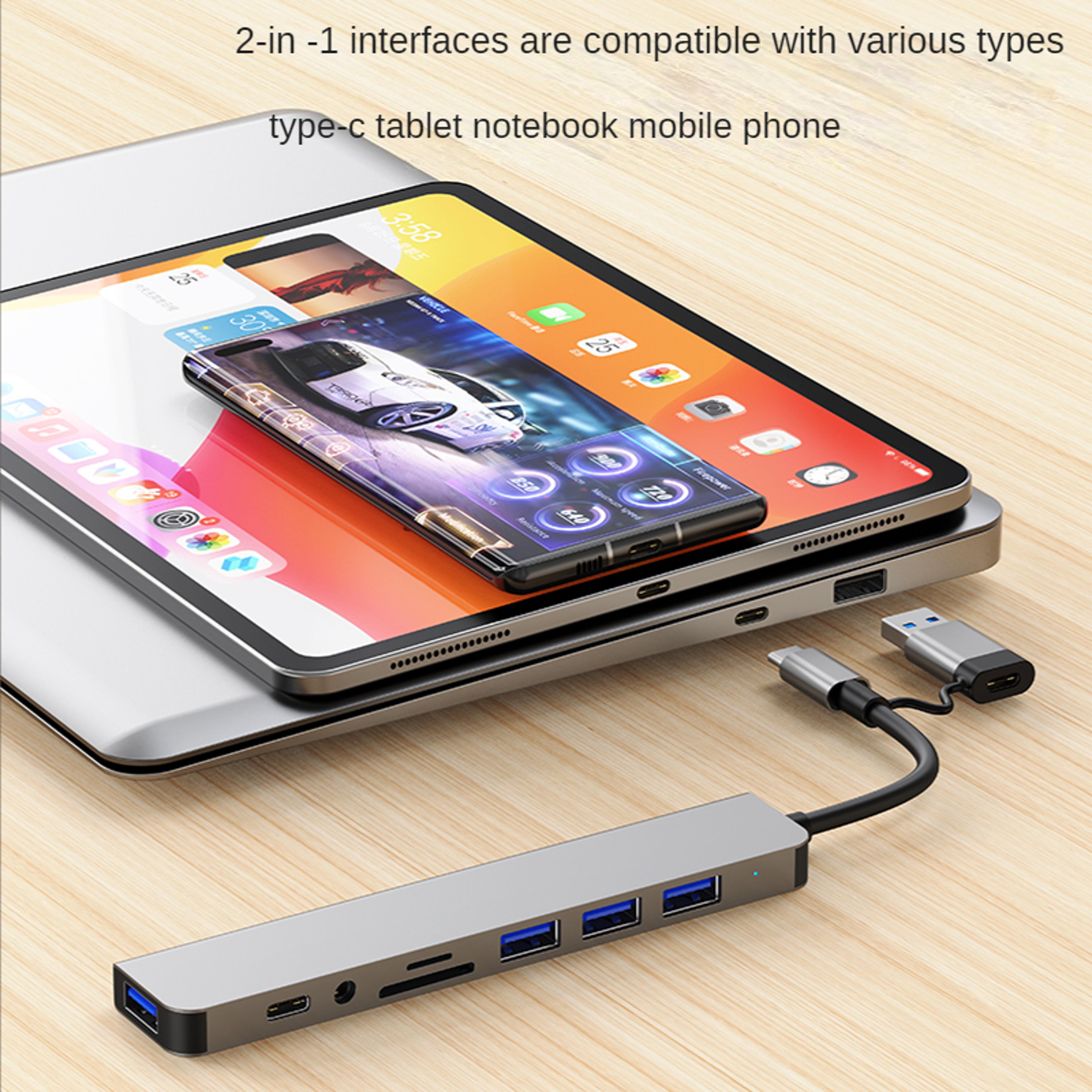 USB C Hub Multiport Adapter With USB 30 SD TF Card Reader And Audio Port 4