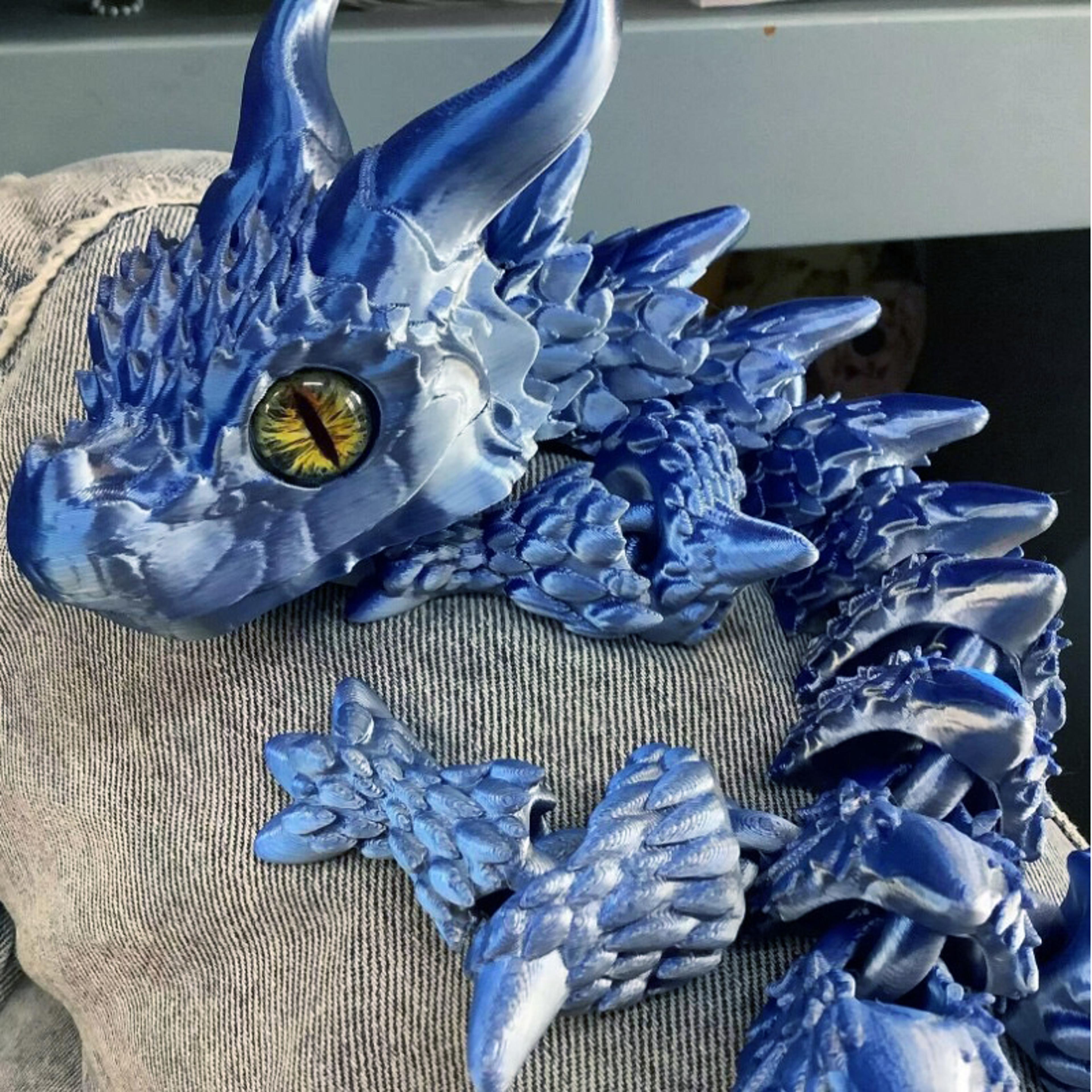 3D Printed Articulated Dragon Fidget Toy Flexible Movable Desk Ornament 2