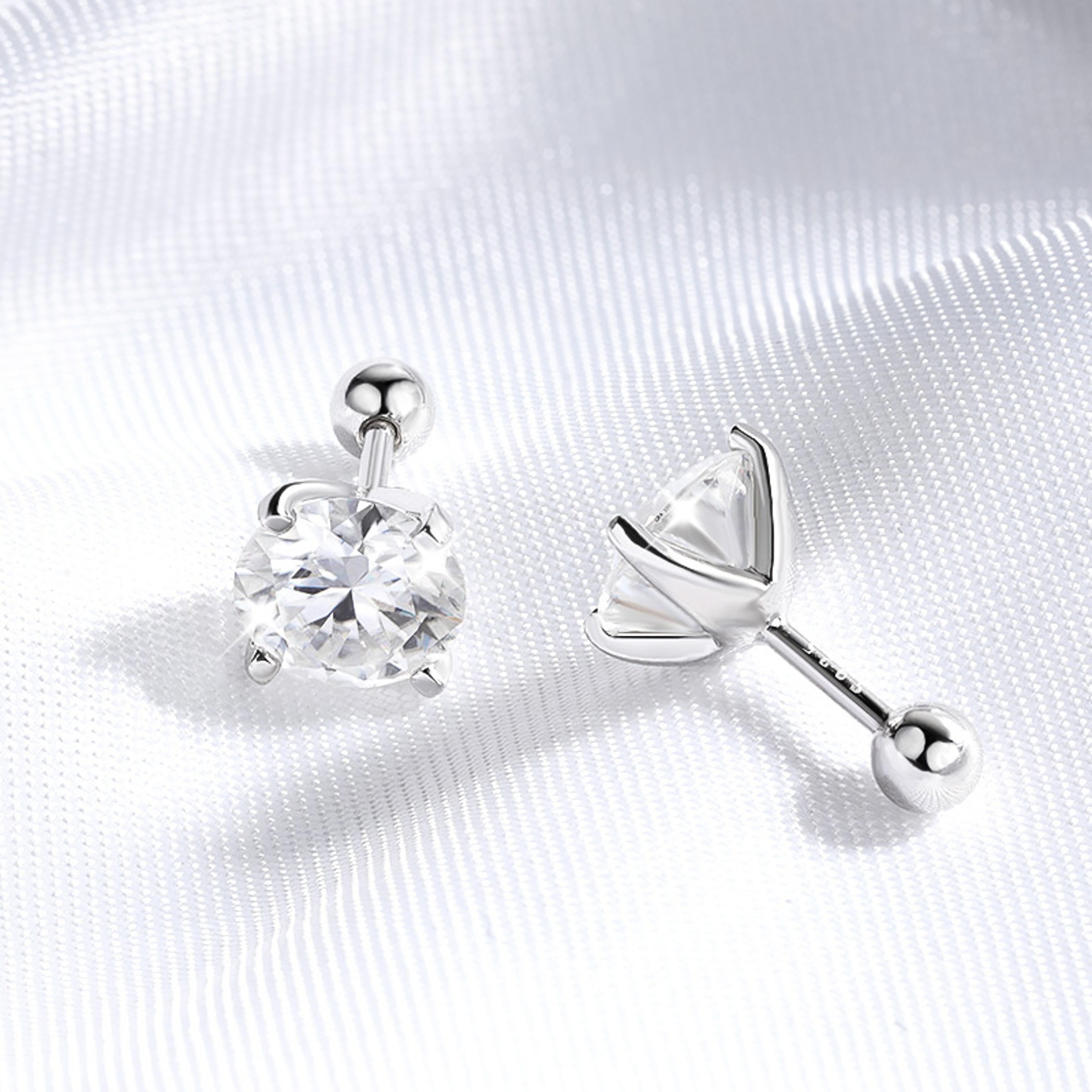 Radiant Moissanite Stud Earrings 925 Sterling Silver Screw Back 3