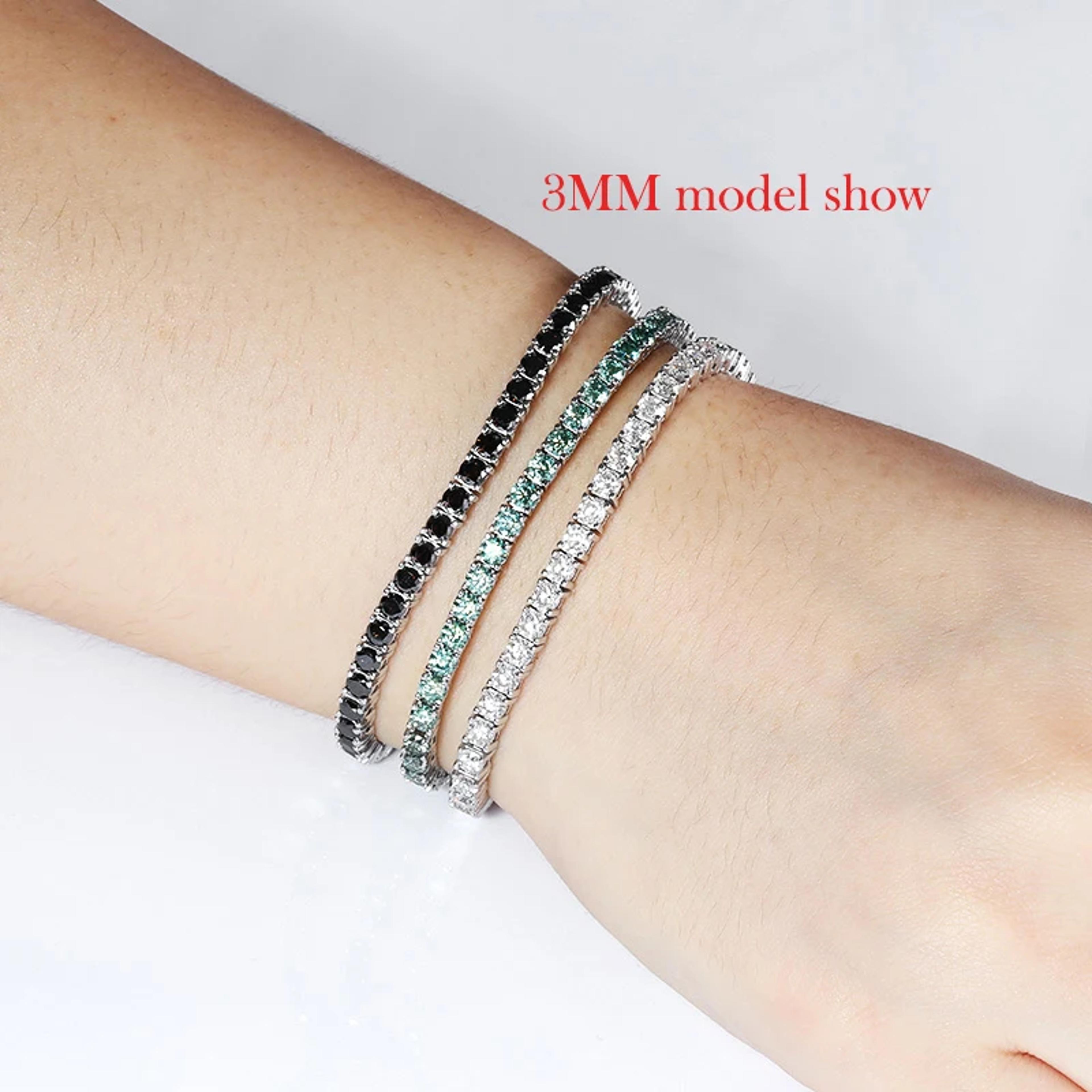 925 Sterling Silver Moissanite Tennis Bracelet For Women And Men 6