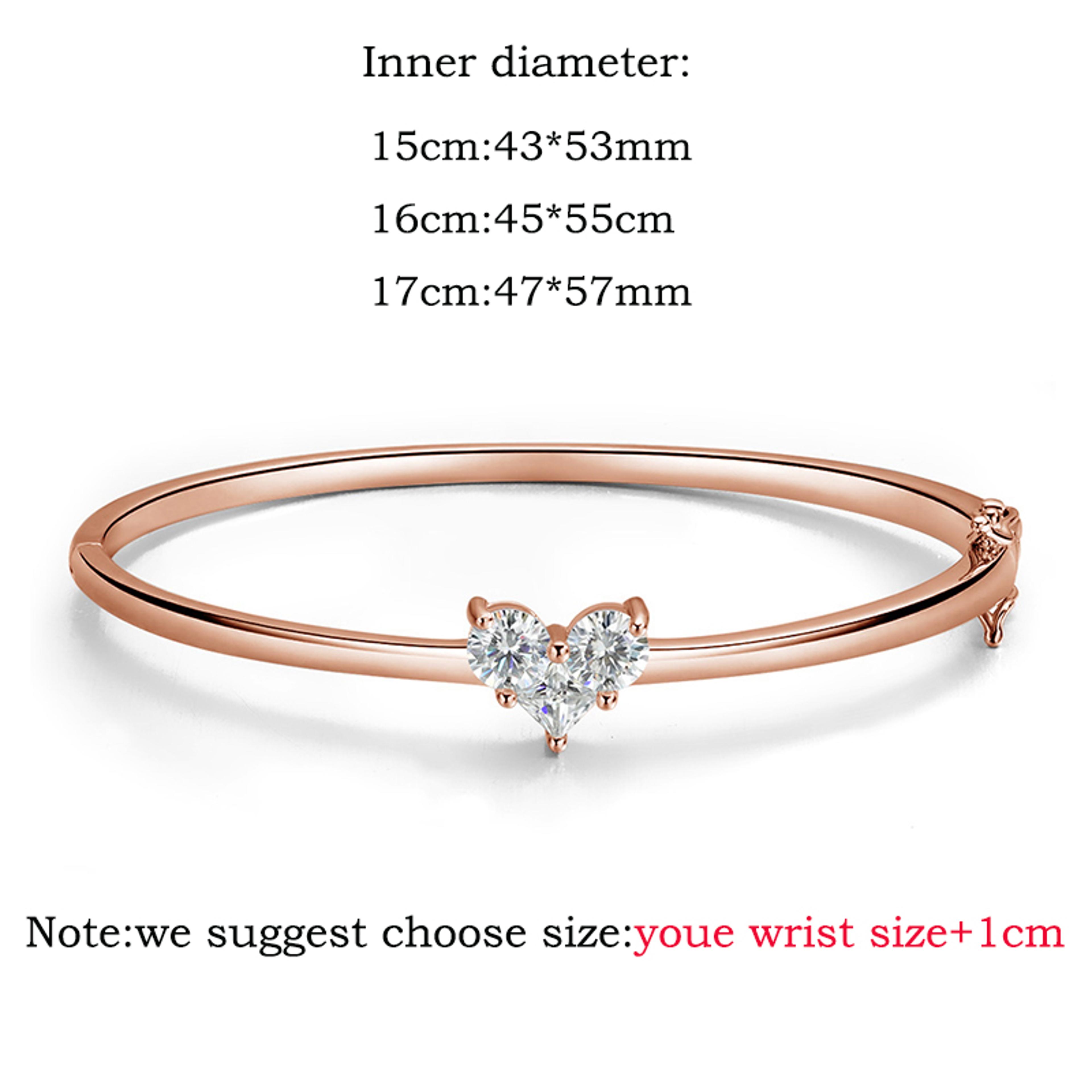 14K White Gold Plated Moissanite Bangle Bracelet In S925 Sterling Silver 7