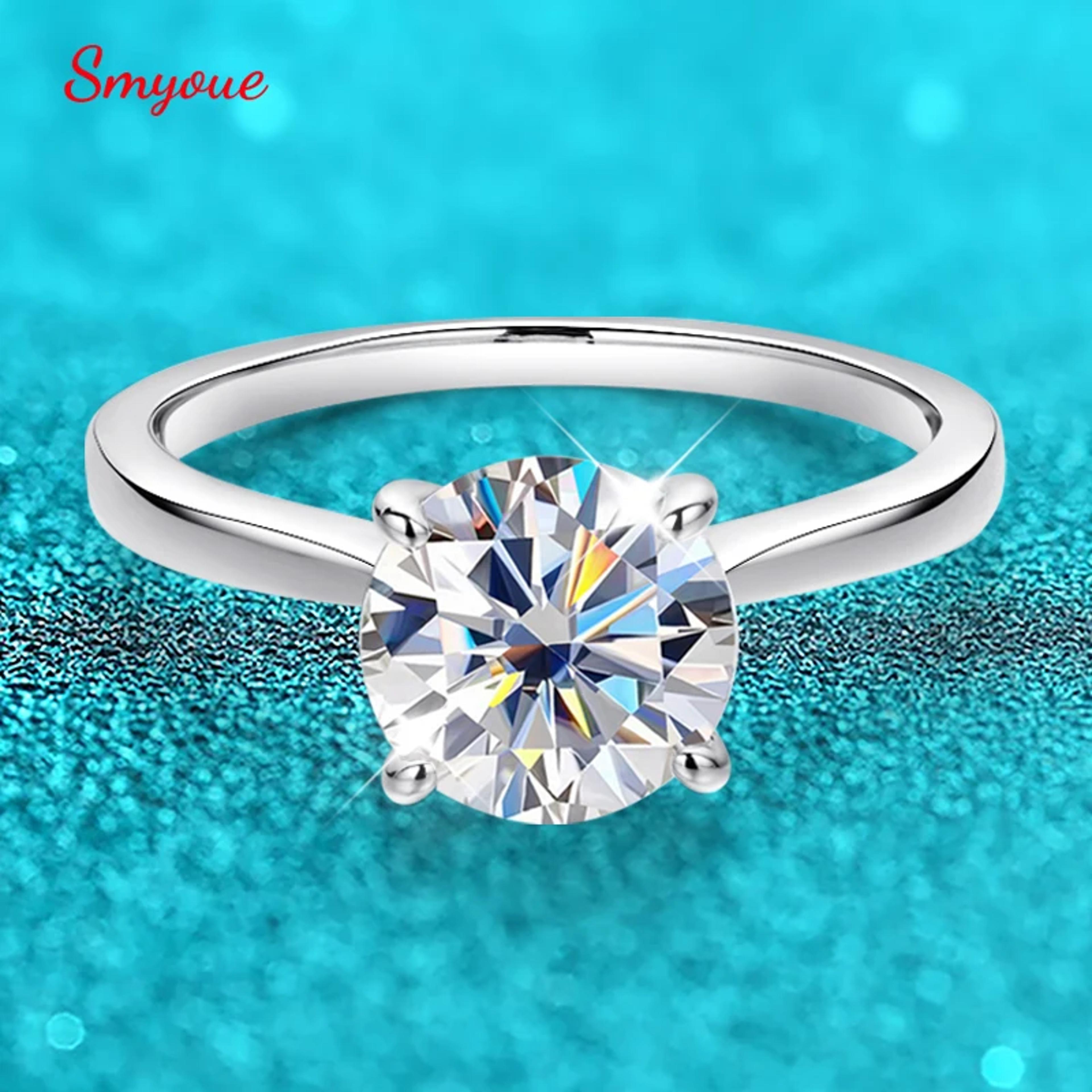 Radiant Moissanite Engagement Ring In 925 Sterling Silver 1
