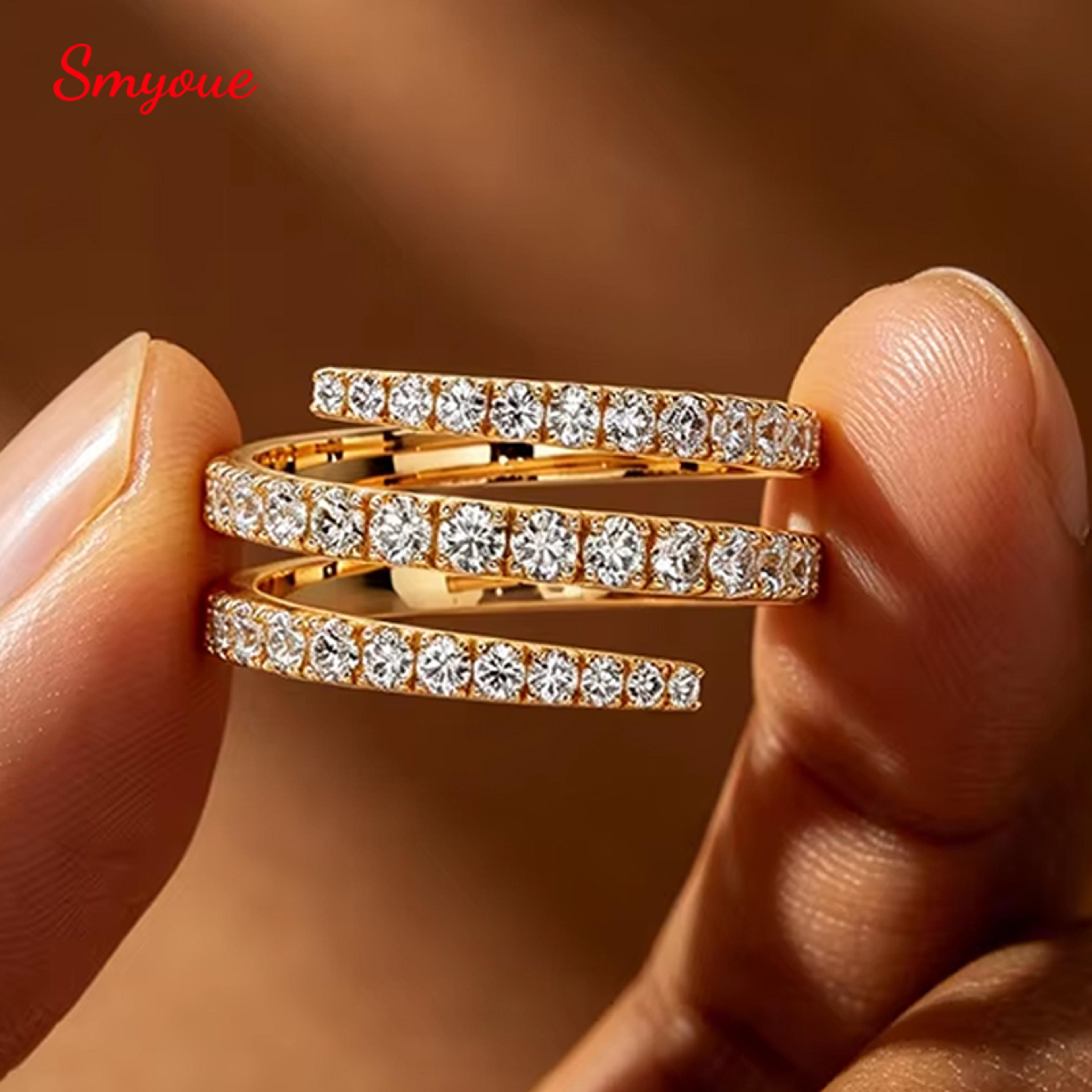 Gradient Moissanite Stackable Ring For Women In S925 Sterling Silver 1