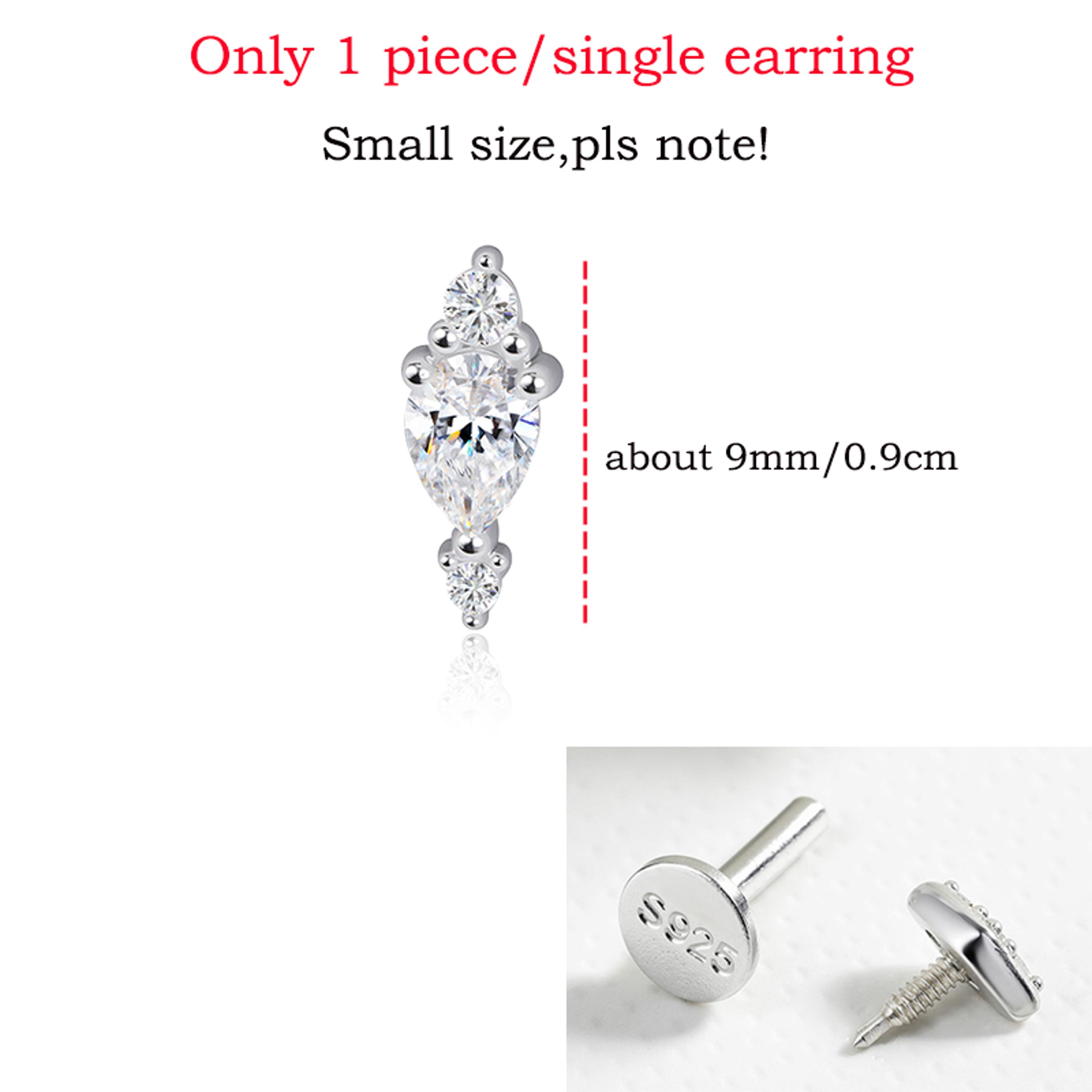D Color VVS1 Moissanite Flat Back Stud Earring In S925 Sterling Silver 9