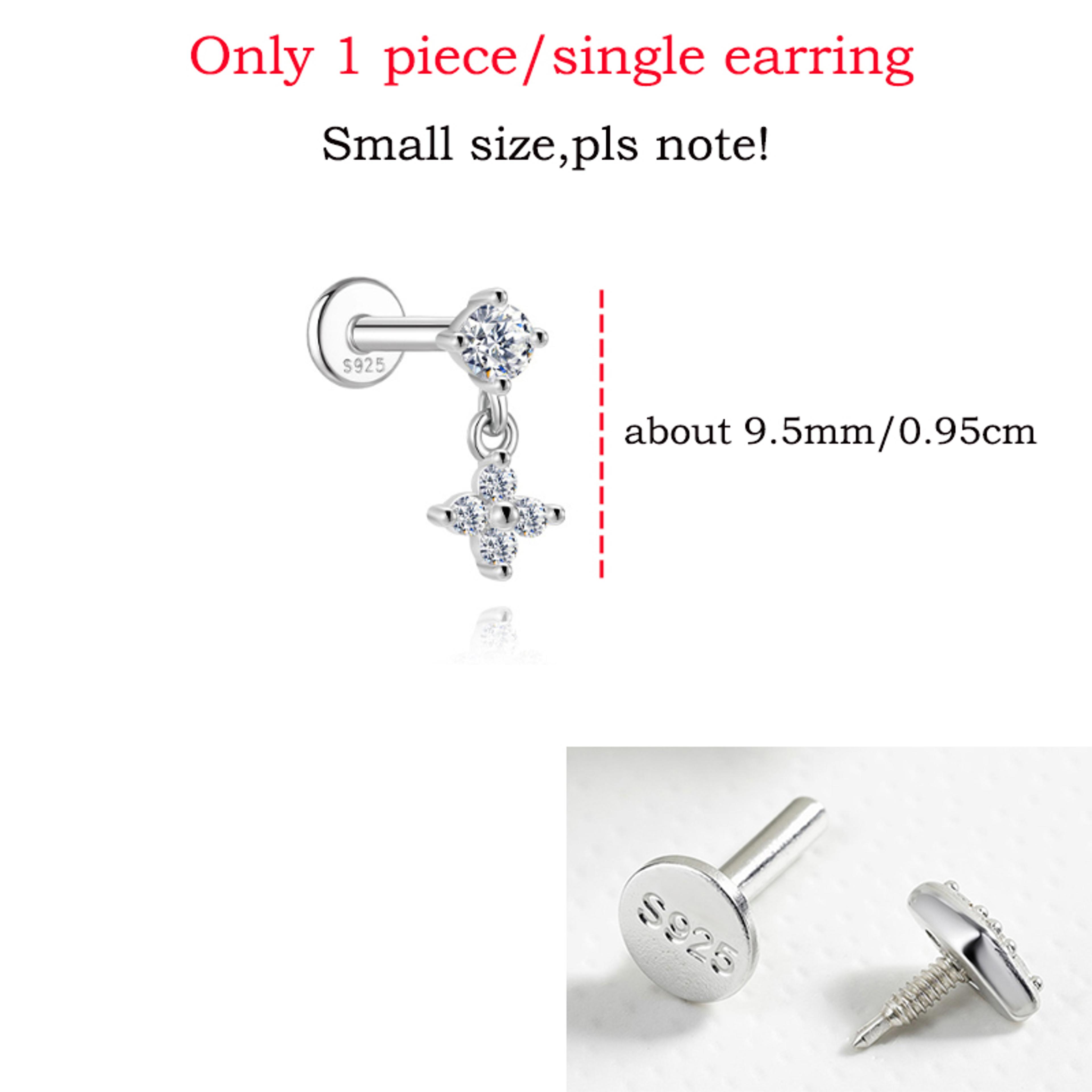 D Color VVS1 Moissanite Flat Back Stud Earring In S925 Sterling Silver 16
