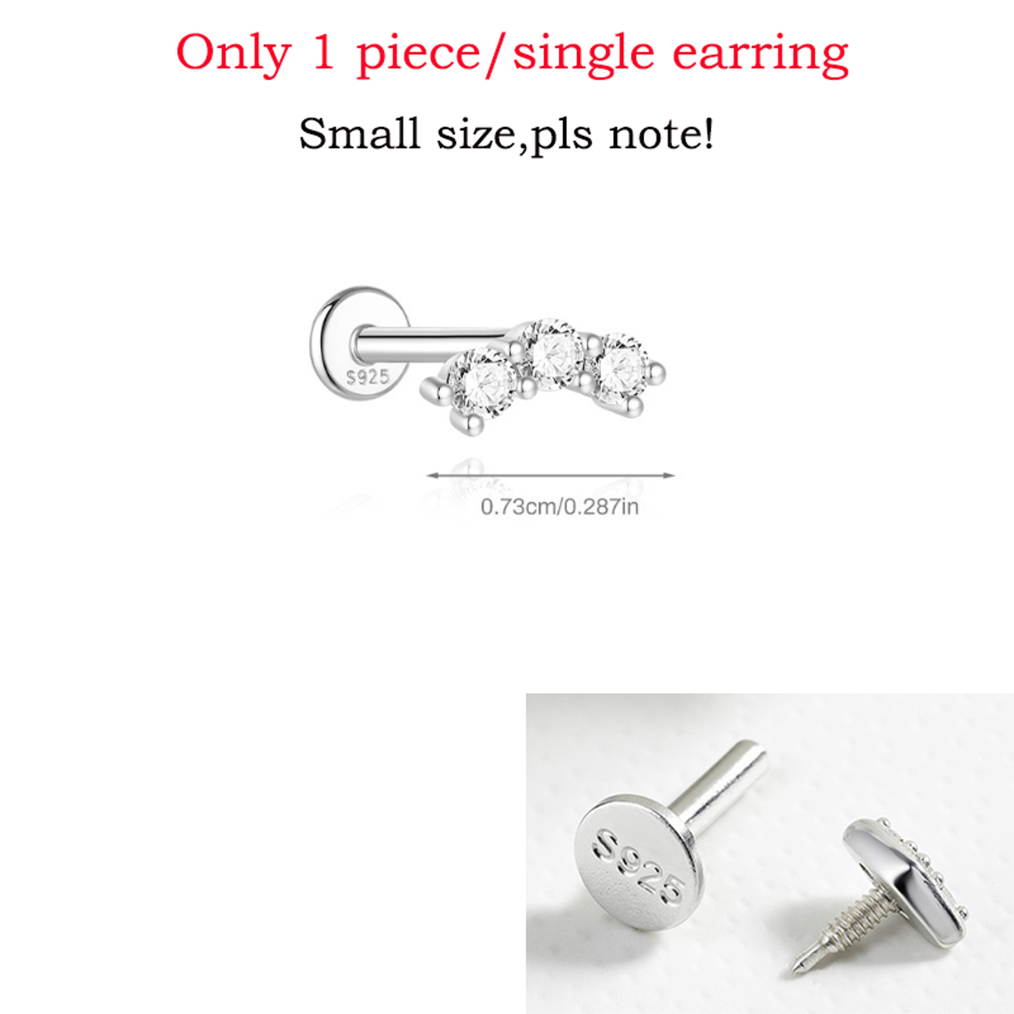 D Color VVS1 Moissanite Flat Back Stud Earring In S925 Sterling Silver 17
