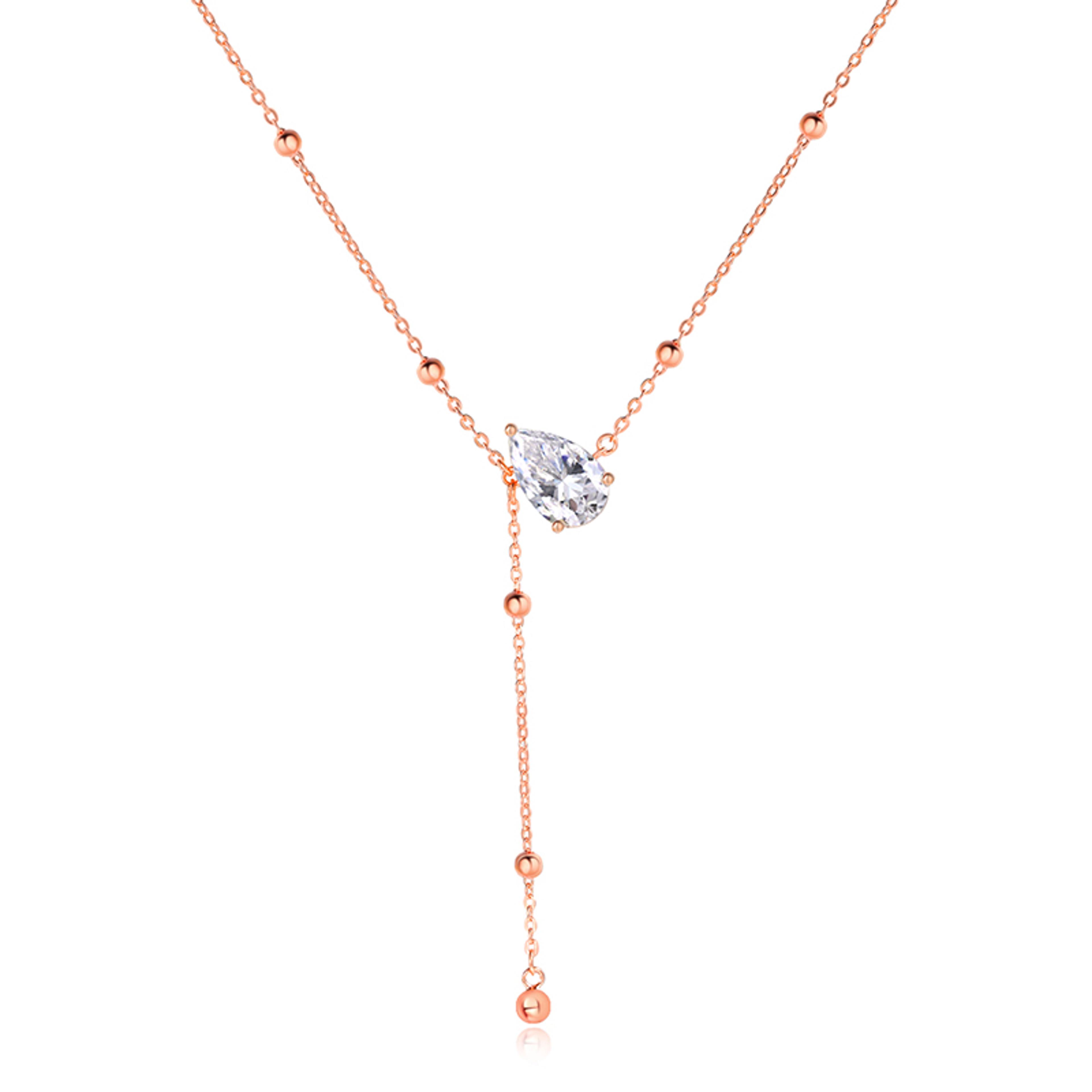 Pear Cut Moissanite Necklace 925 Sterling Silver Water Drop Pendant For Women 8