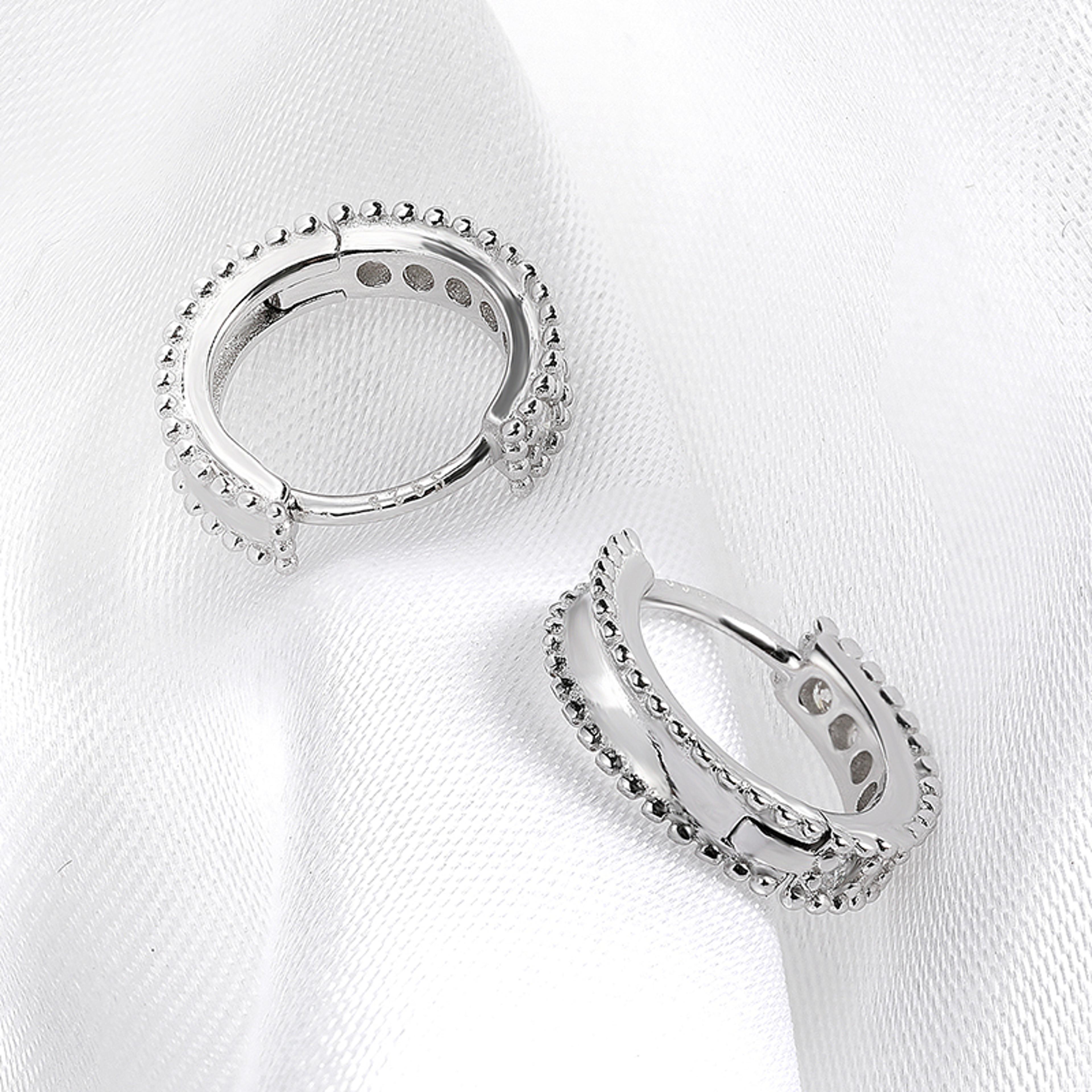D Color 014ct Moissanite Huggie Hoop Earrings In 925 Sterling Silver 4