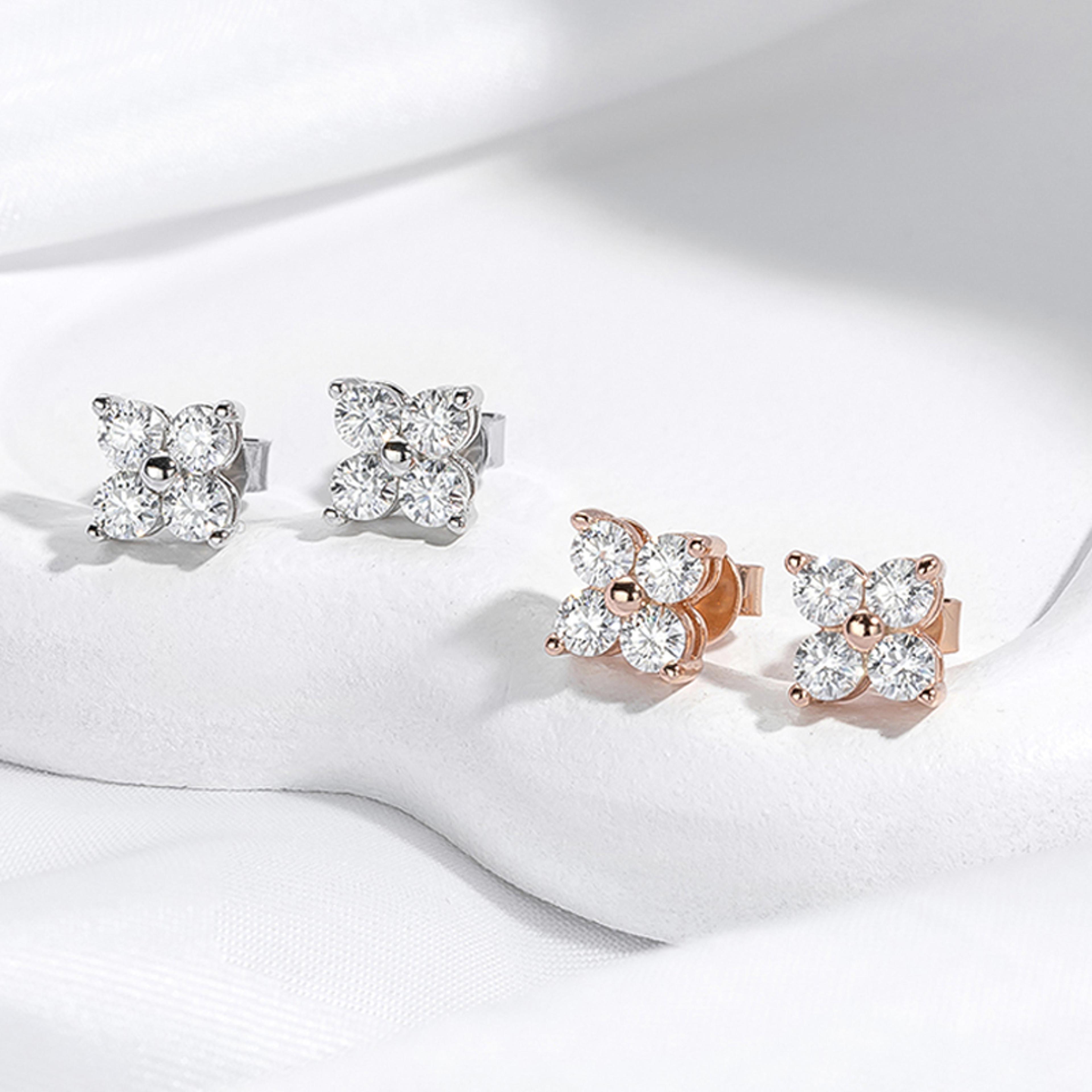 Radiant 08CTTW Moissanite Stud Earrings In S925 Sterling Silver 3