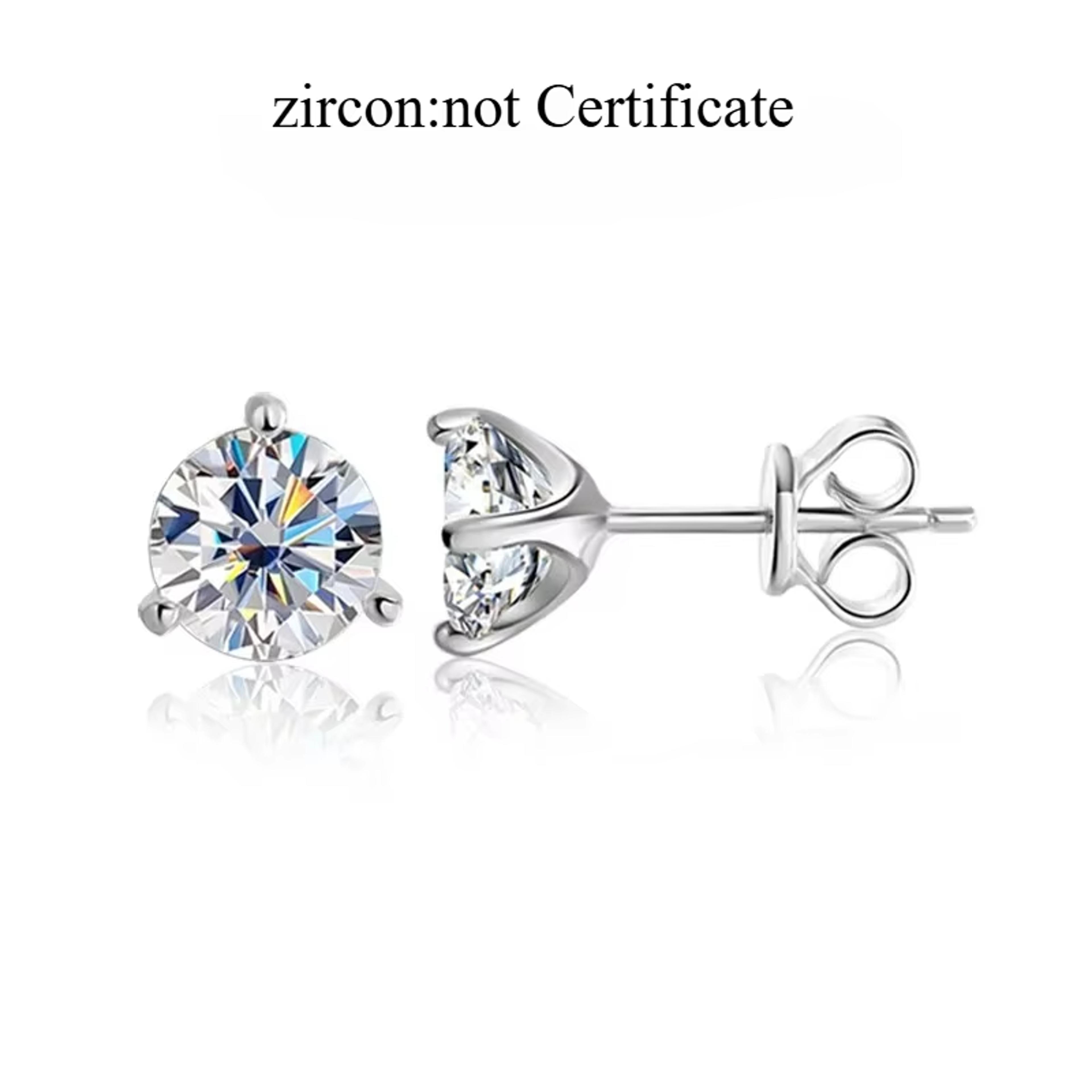 Radiant 3 Claw Moissanite Stud Earrings In 925 Sterling Silver 5