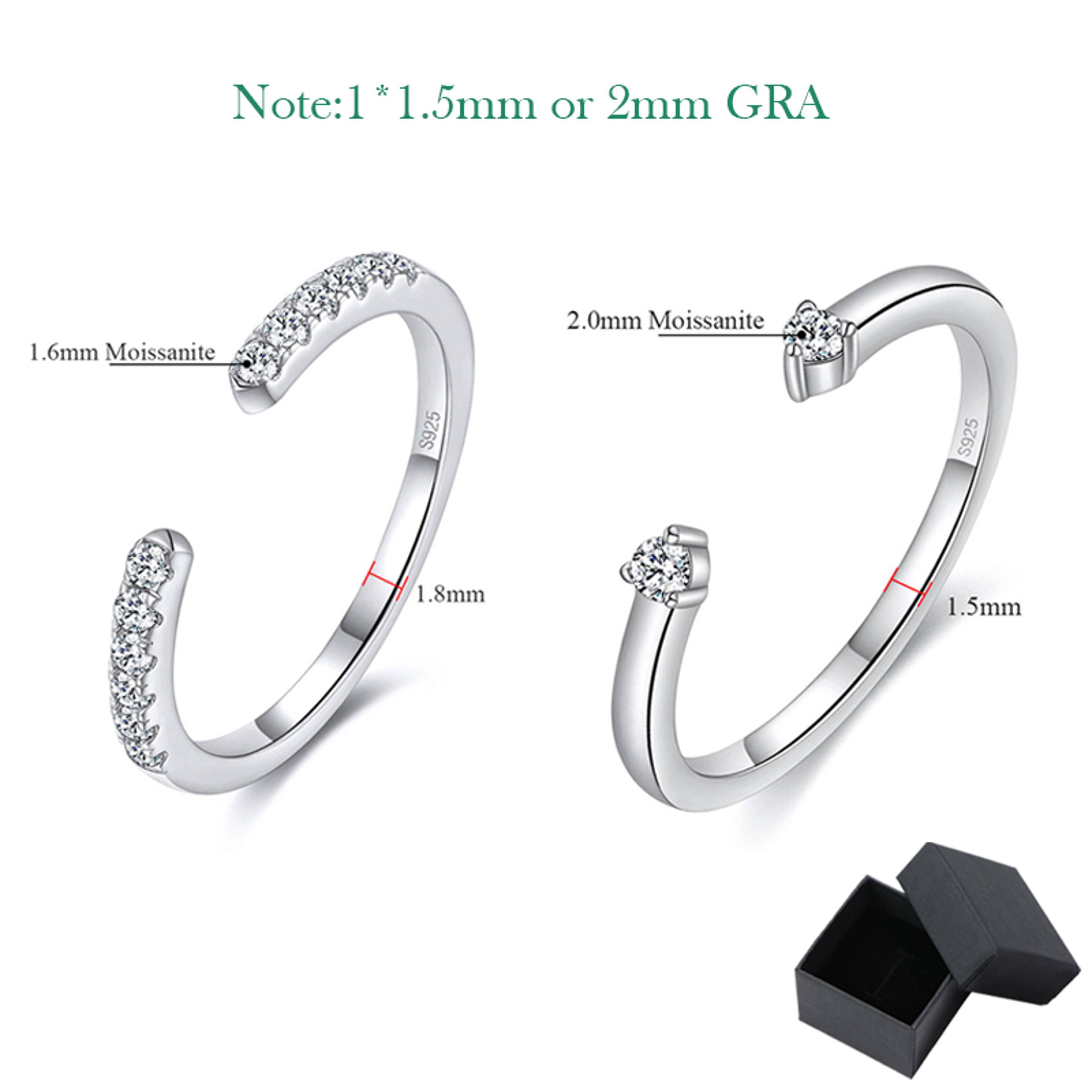 Radiant Adjustable Moissanite Wedding Band In 925 Sterling Silver 6