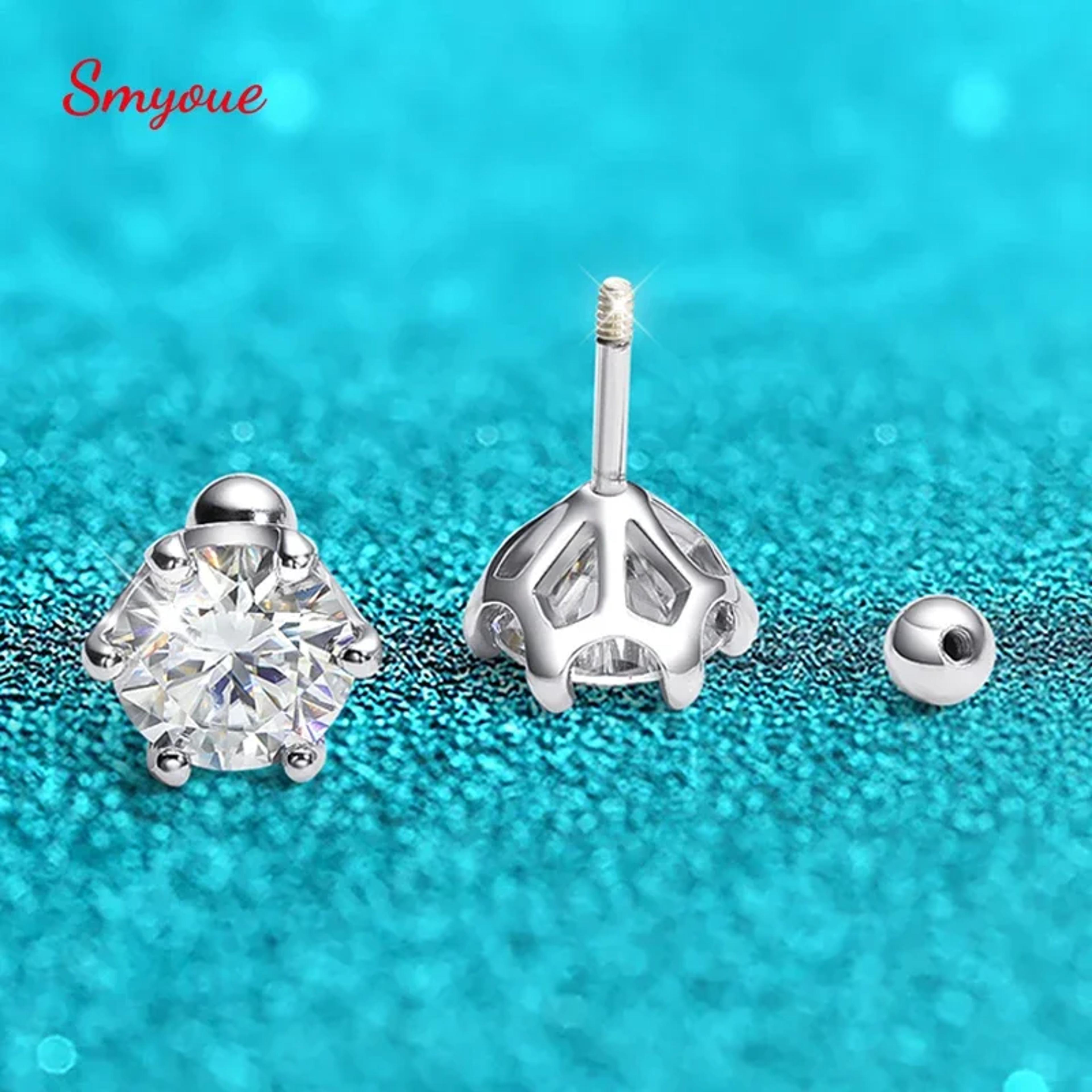 Radiant D Color Moissanite Stud Earrings In 925 Sterling Silver With Secure Screw Back 1