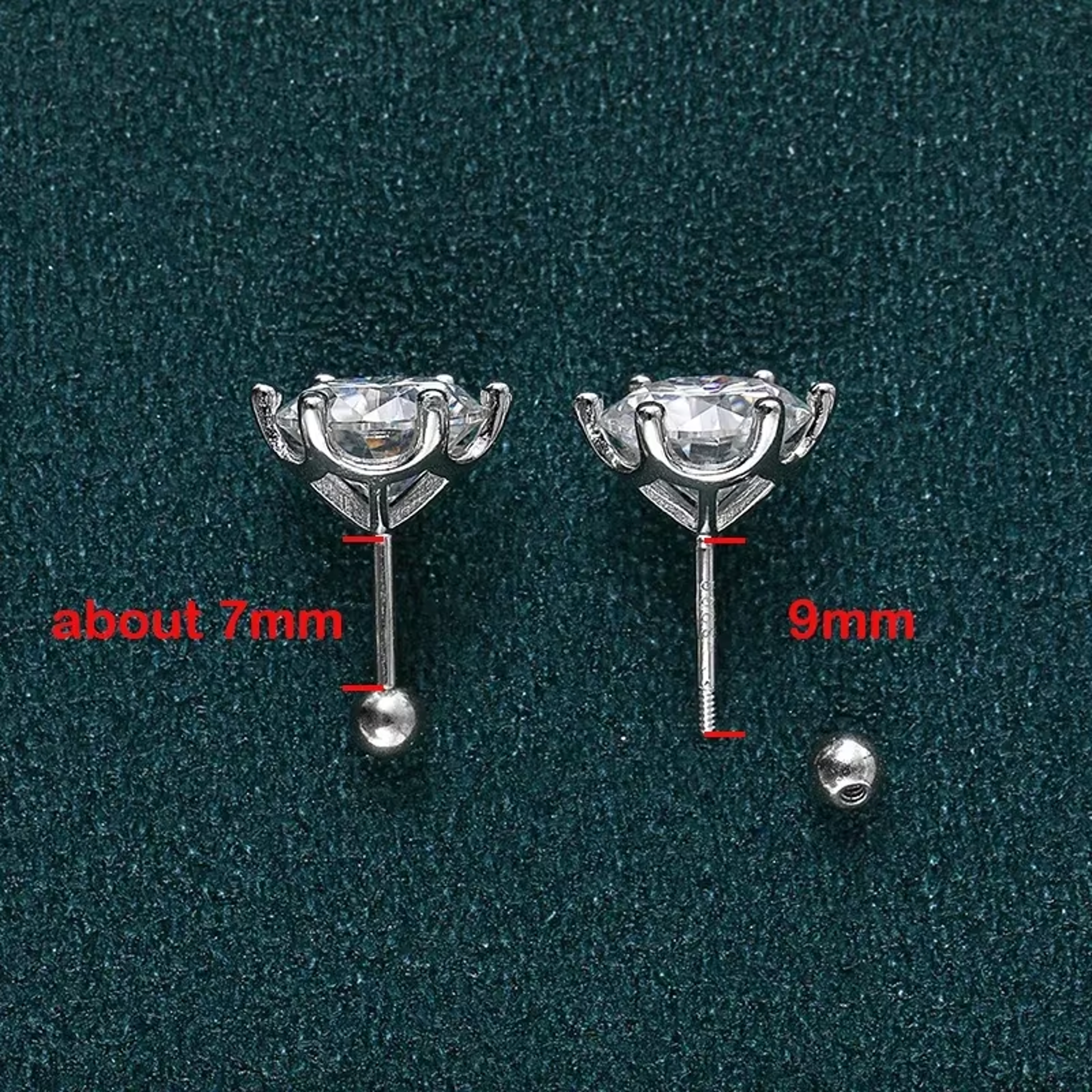 Radiant D Color Moissanite Stud Earrings In 925 Sterling Silver With Secure Screw Back 6