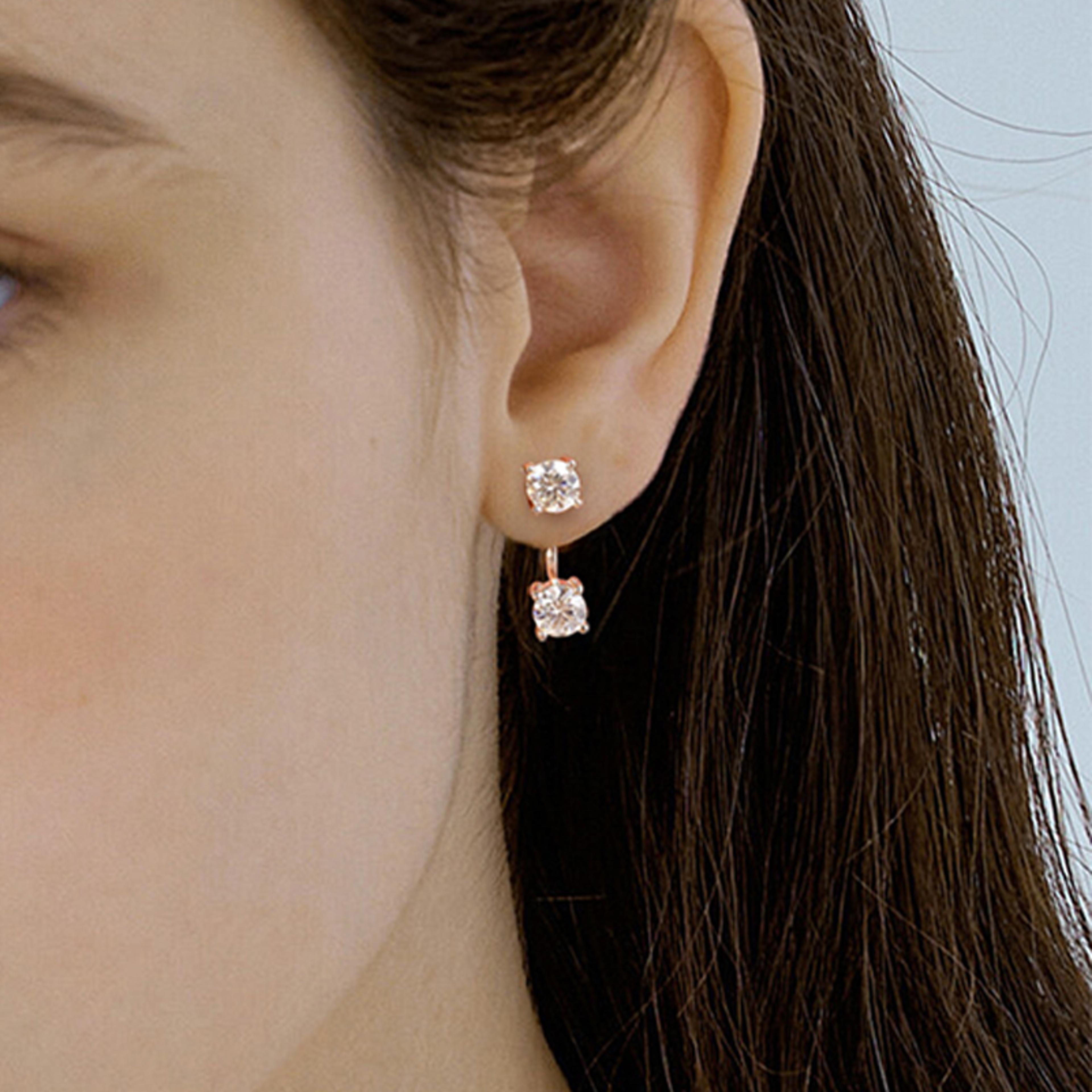 D Color Moissanite Stud Earrings In 925 Sterling Silver 5