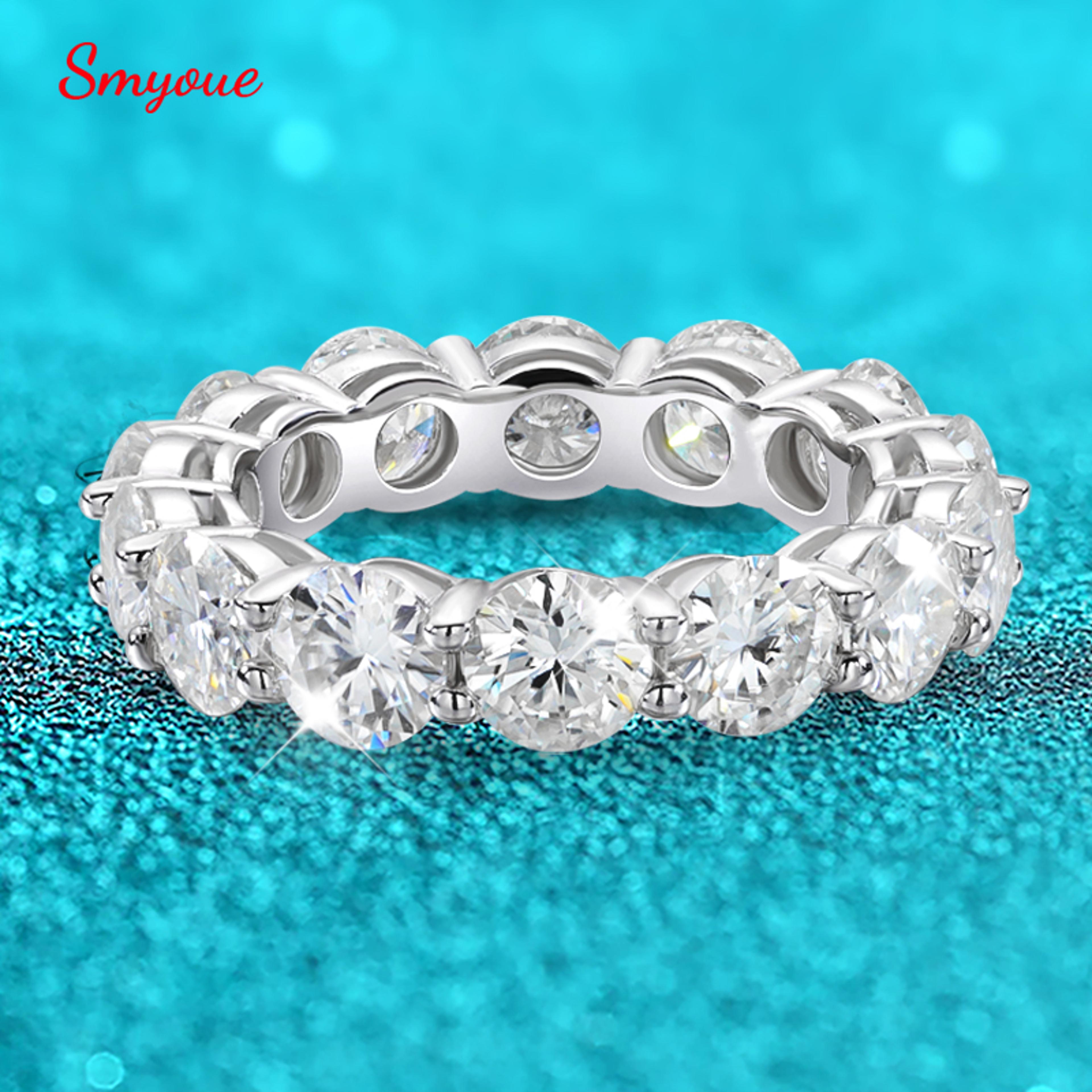 Moissanite Eternity Ring 925 Sterling Silver Wedding Band 1