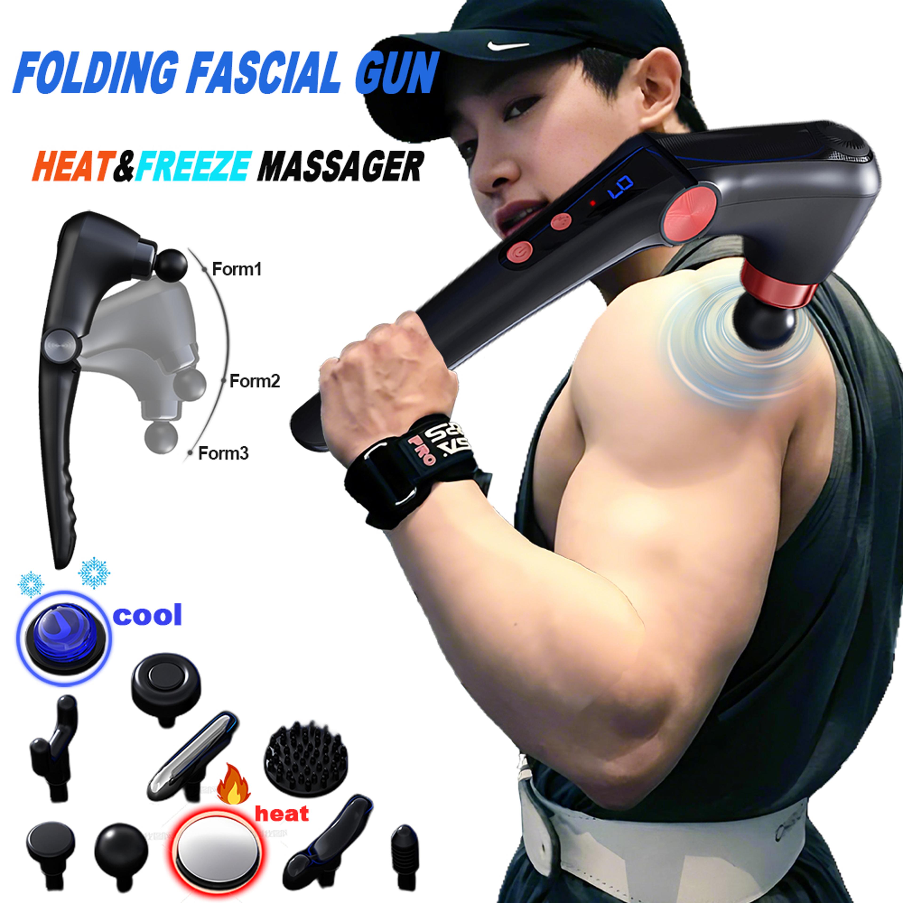 Hot And Cold Deep Tissue Massage Gun With Adjustable Foldable Handle 1