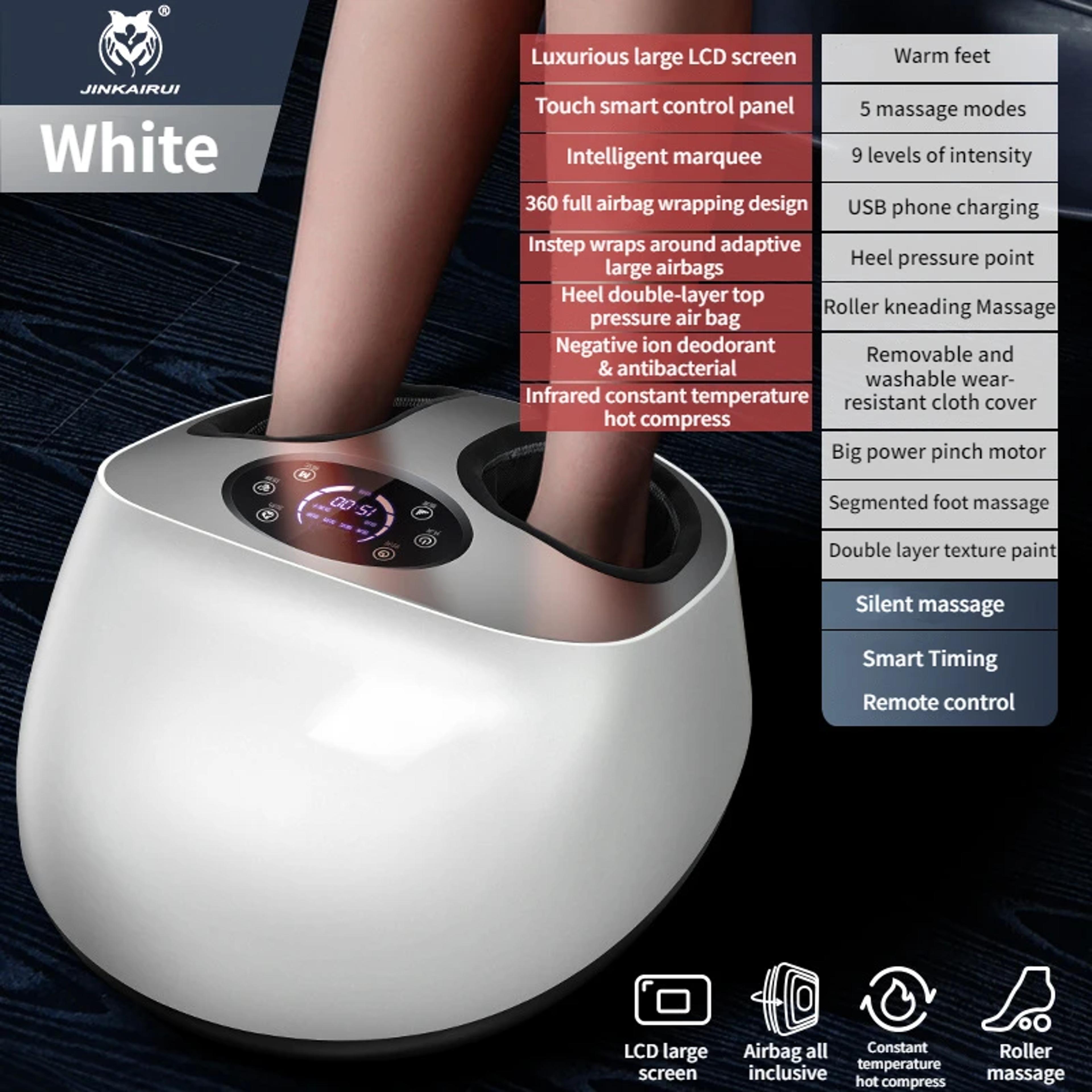 6D Airbag Heated Foot Massager With Shiatsu Kneading And Smart Touch Control 8