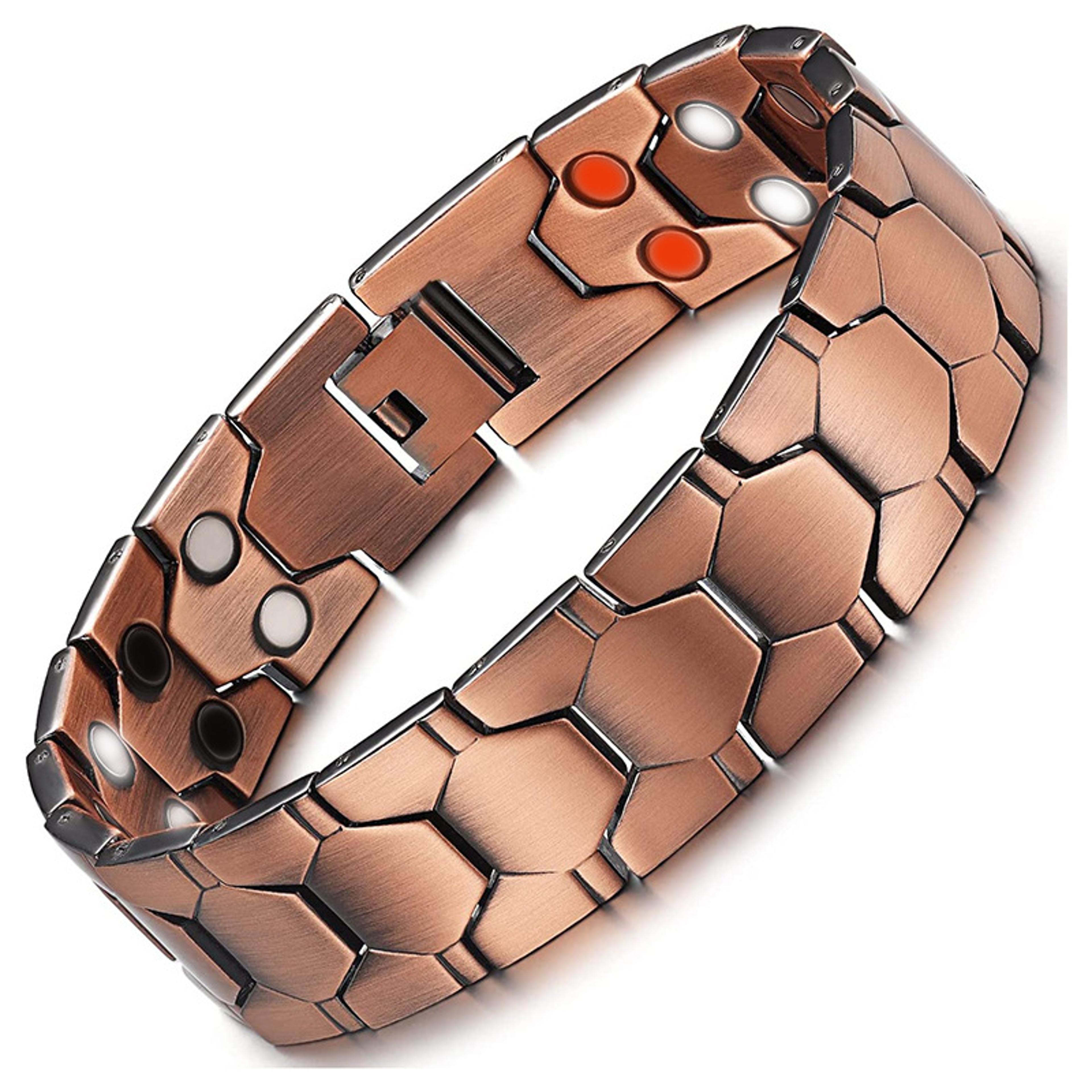 Mens Copper Magnetic Bracelet Adjustable Wellness Bangle 9