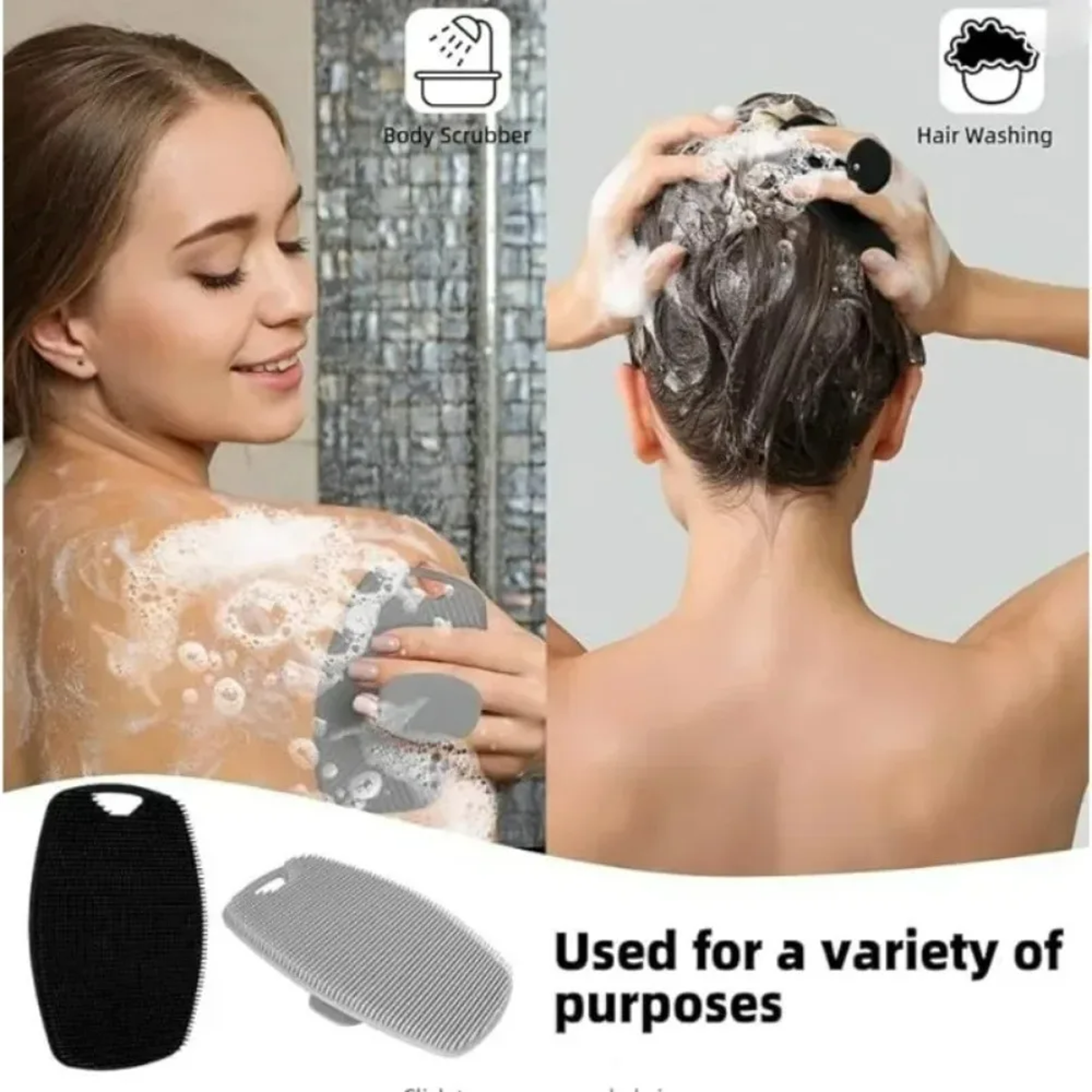Silicone Body Scrubber Gentle Exfoliating Bath Brush 4