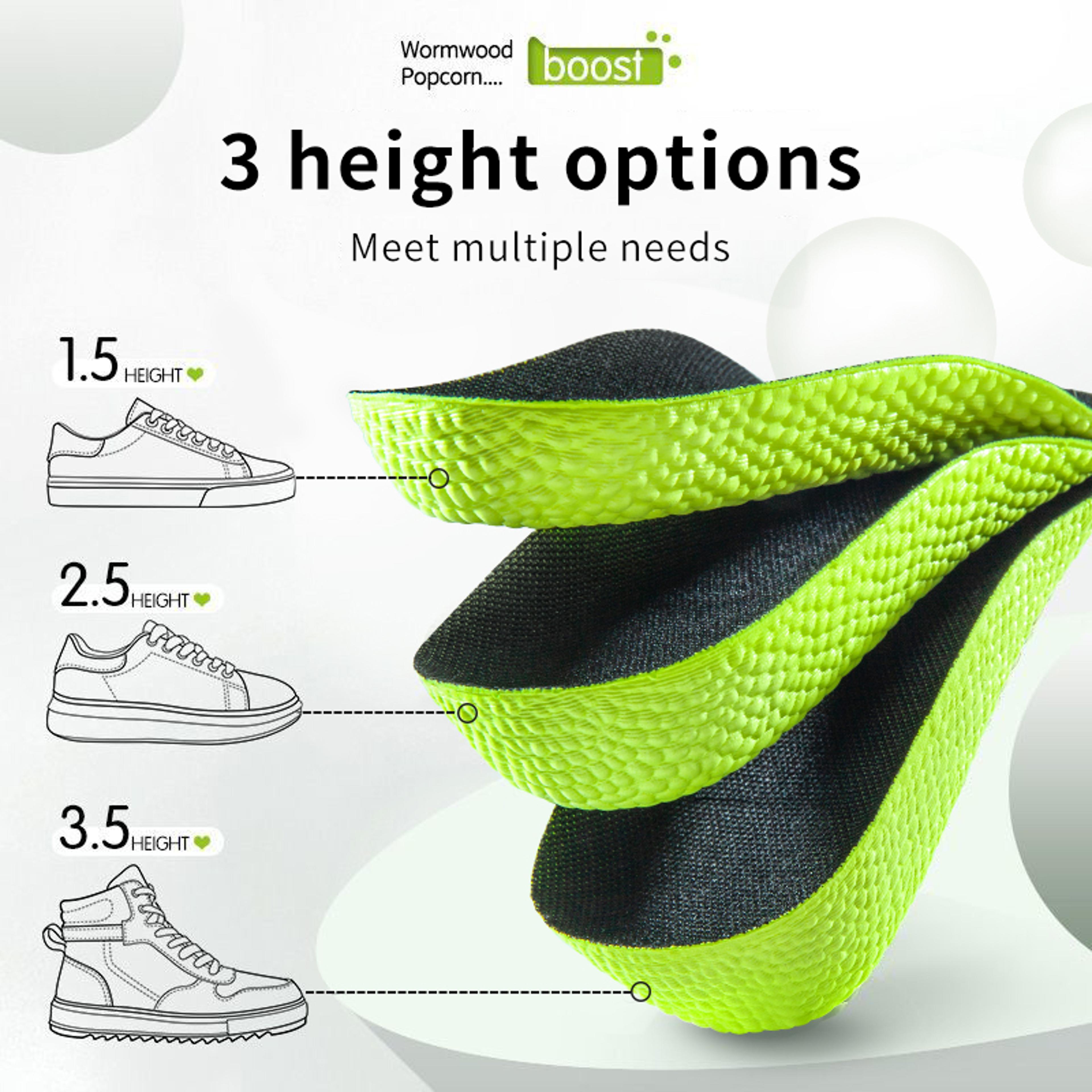 Memory Foam Height Increase Insoles With Arch Support And Concealed Heel Lift 3
