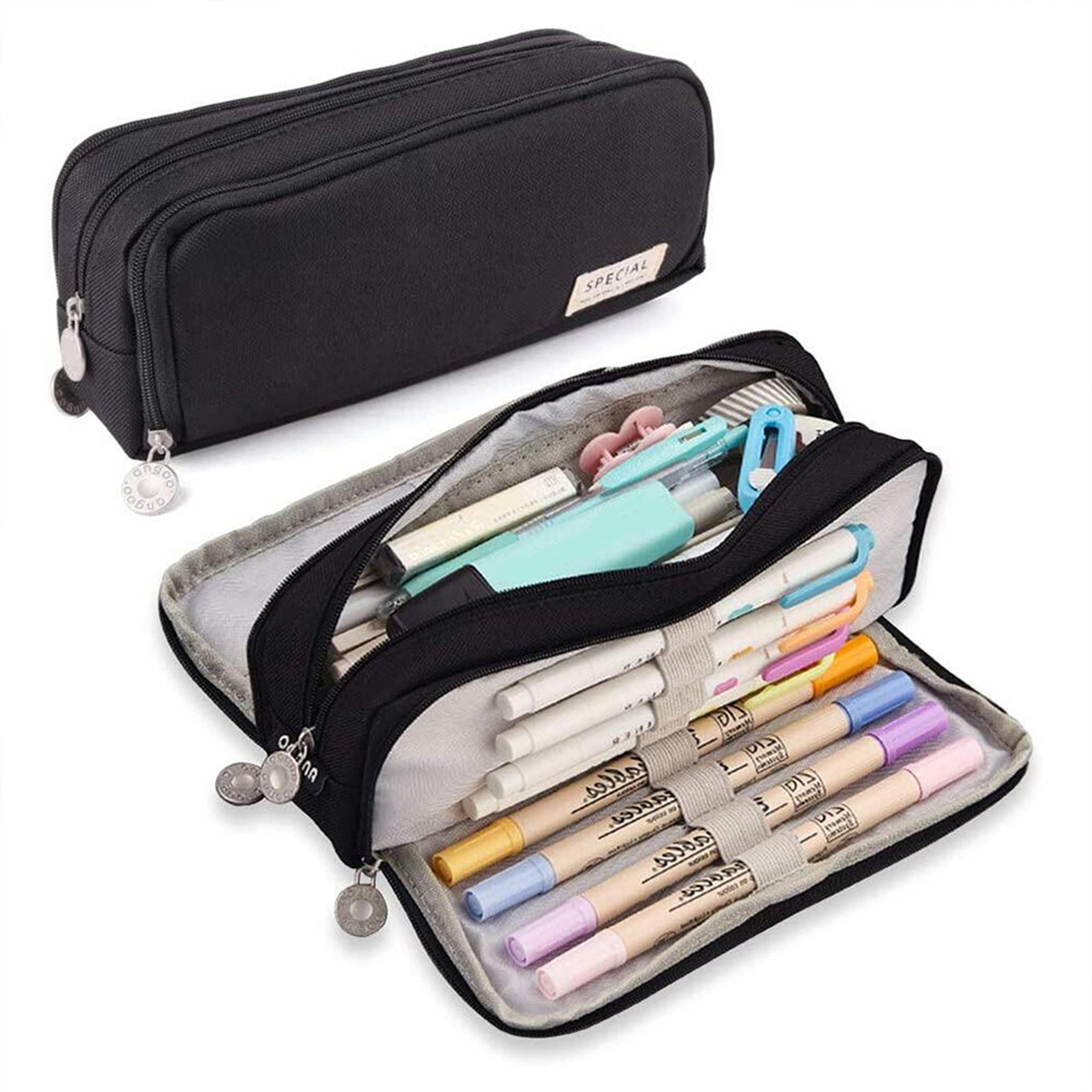 3 Compartment Large Capacity Pencil Case Stationery Organizer Pouch 7