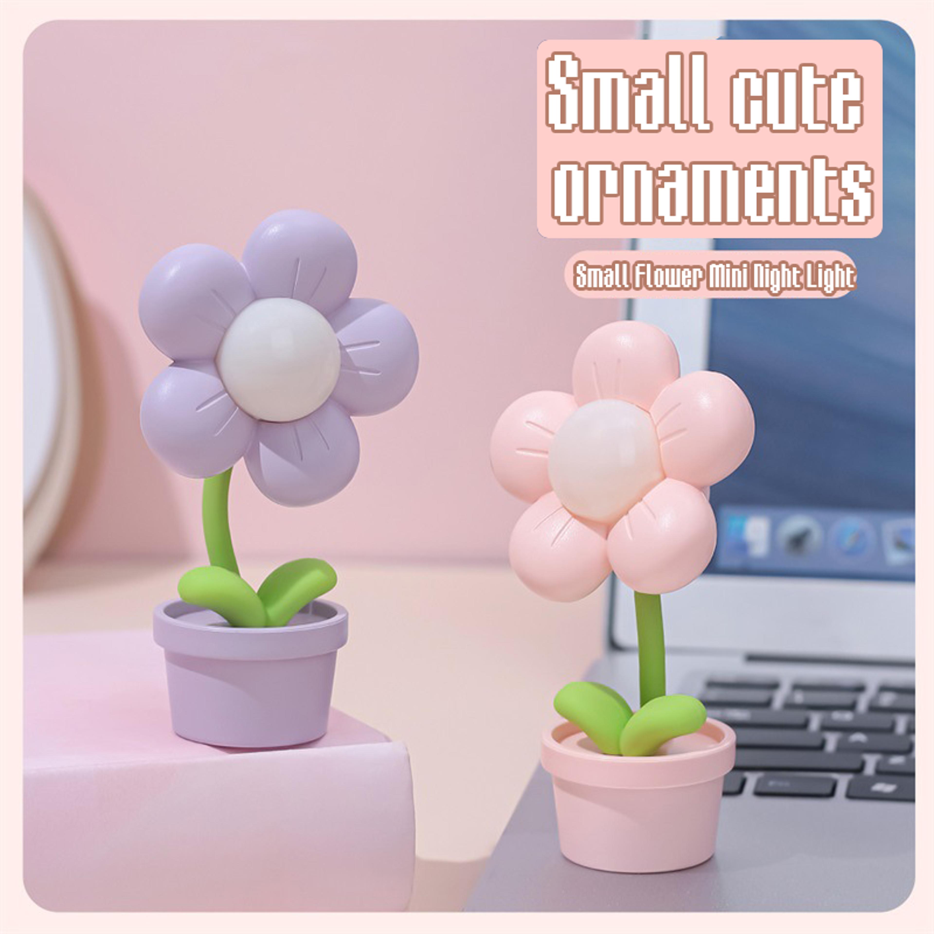 Mini LED Flower Night Light Flexible Bedside Lamp For Kids Bedroom Decor 2