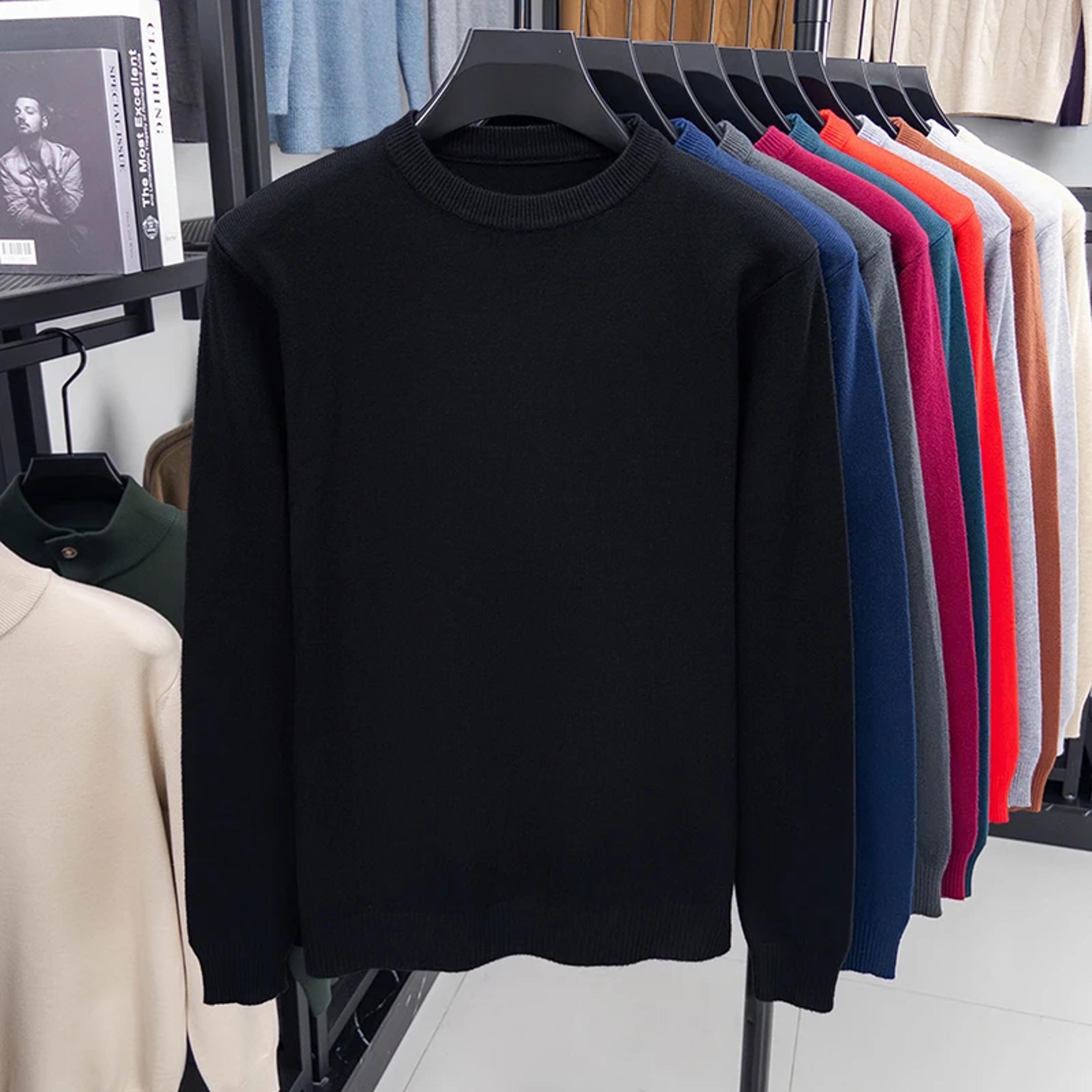 Mens Diamond Pattern Knit Sweater Casual Crew Neck Pullover 6