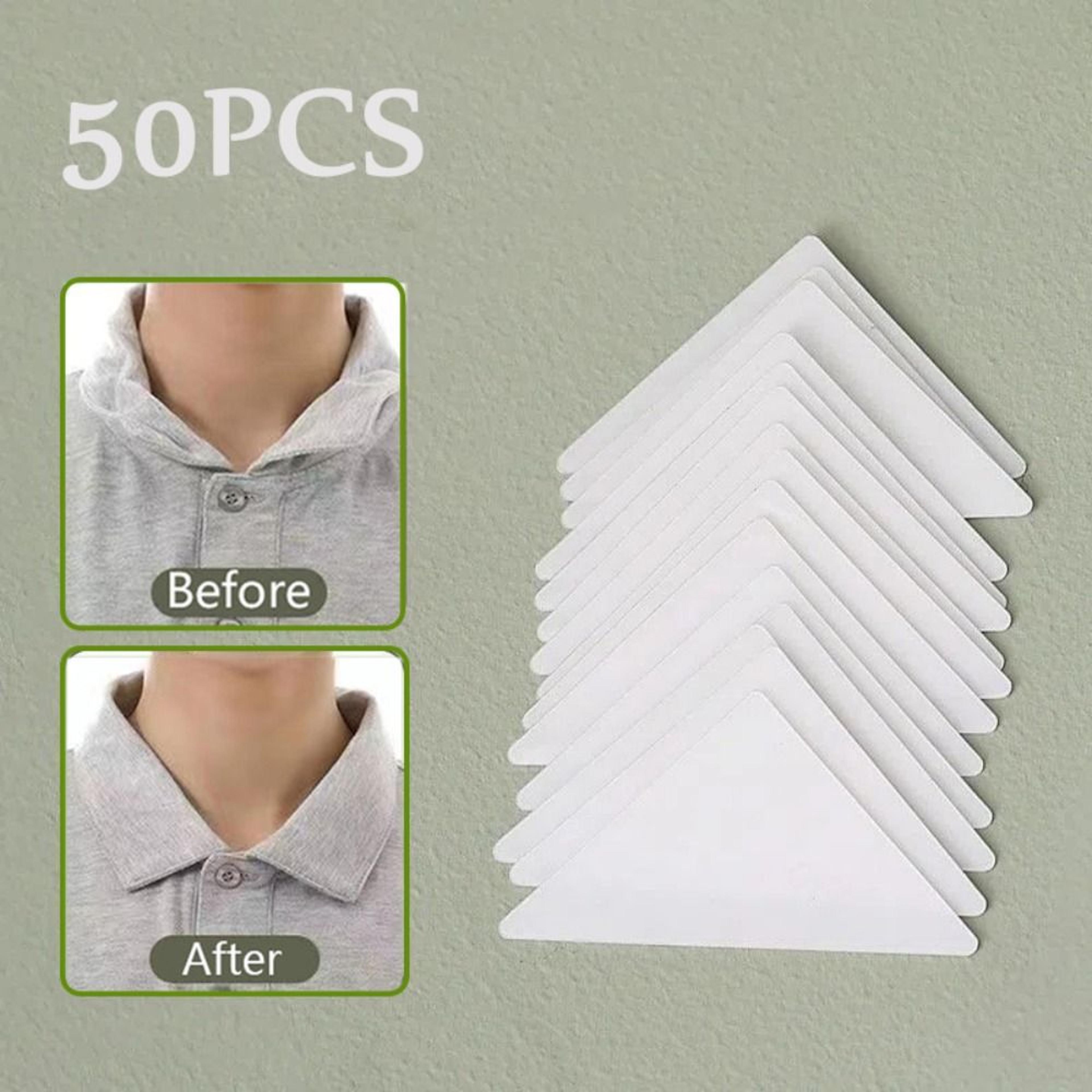 50PCS Self Adhesive Collar Stays Invisible Shirt Collar Support Pads 2