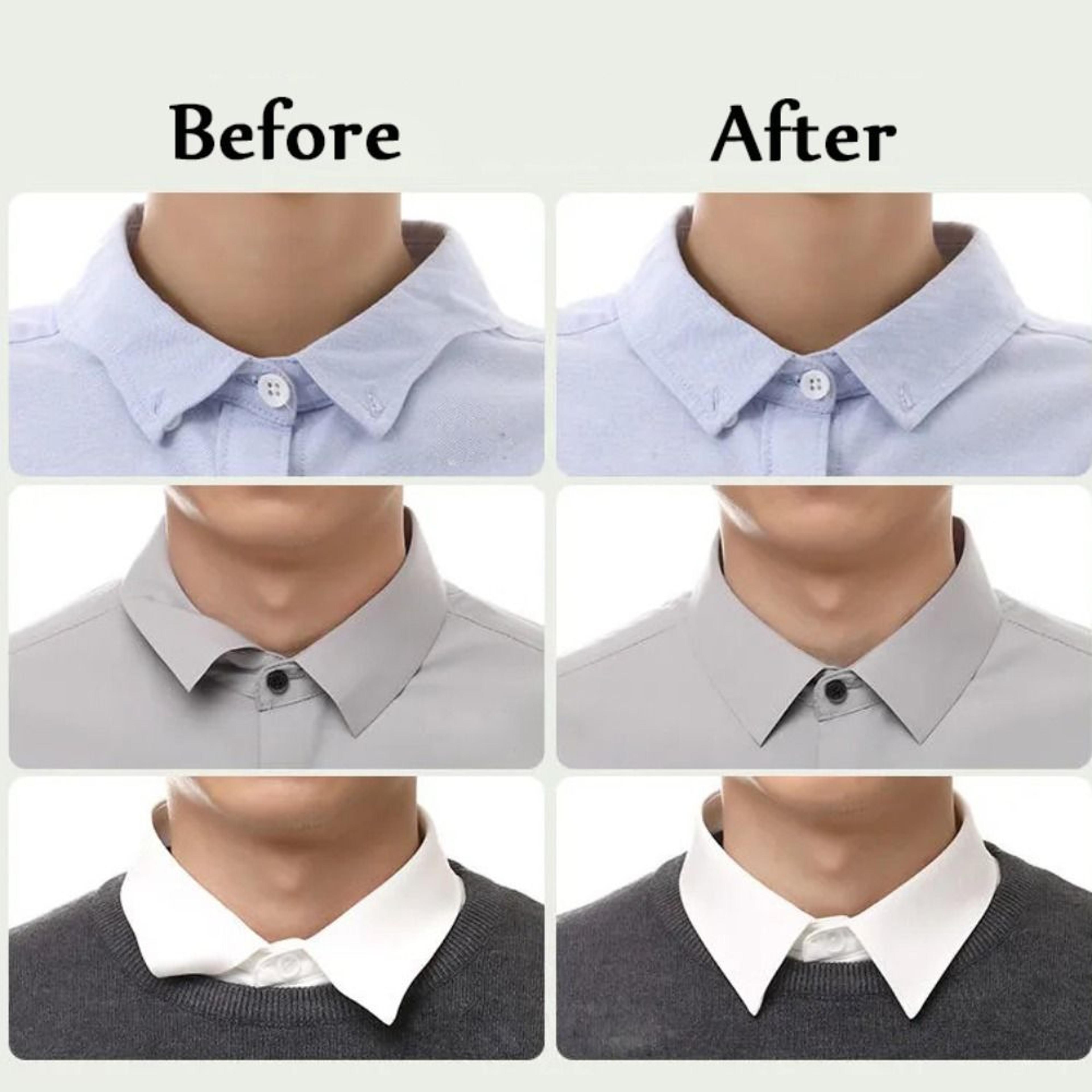 50PCS Self Adhesive Collar Stays Invisible Shirt Collar Support Pads 3